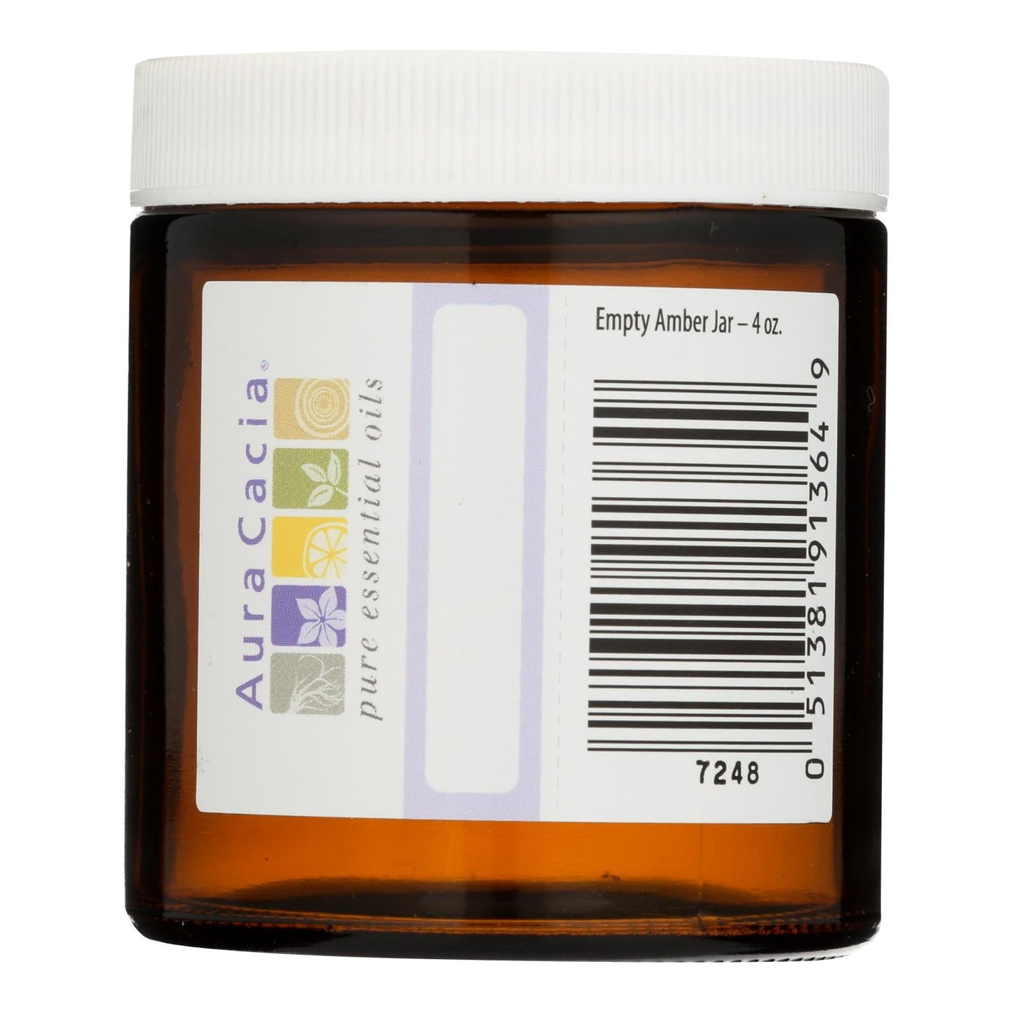 Aura Cacia 4 Oz Amber Glass Bottle with Writable Label
