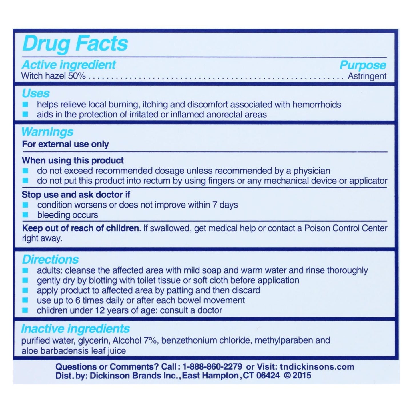 Dickinson Brands Hemorrhoidal Pads - 100 Pads