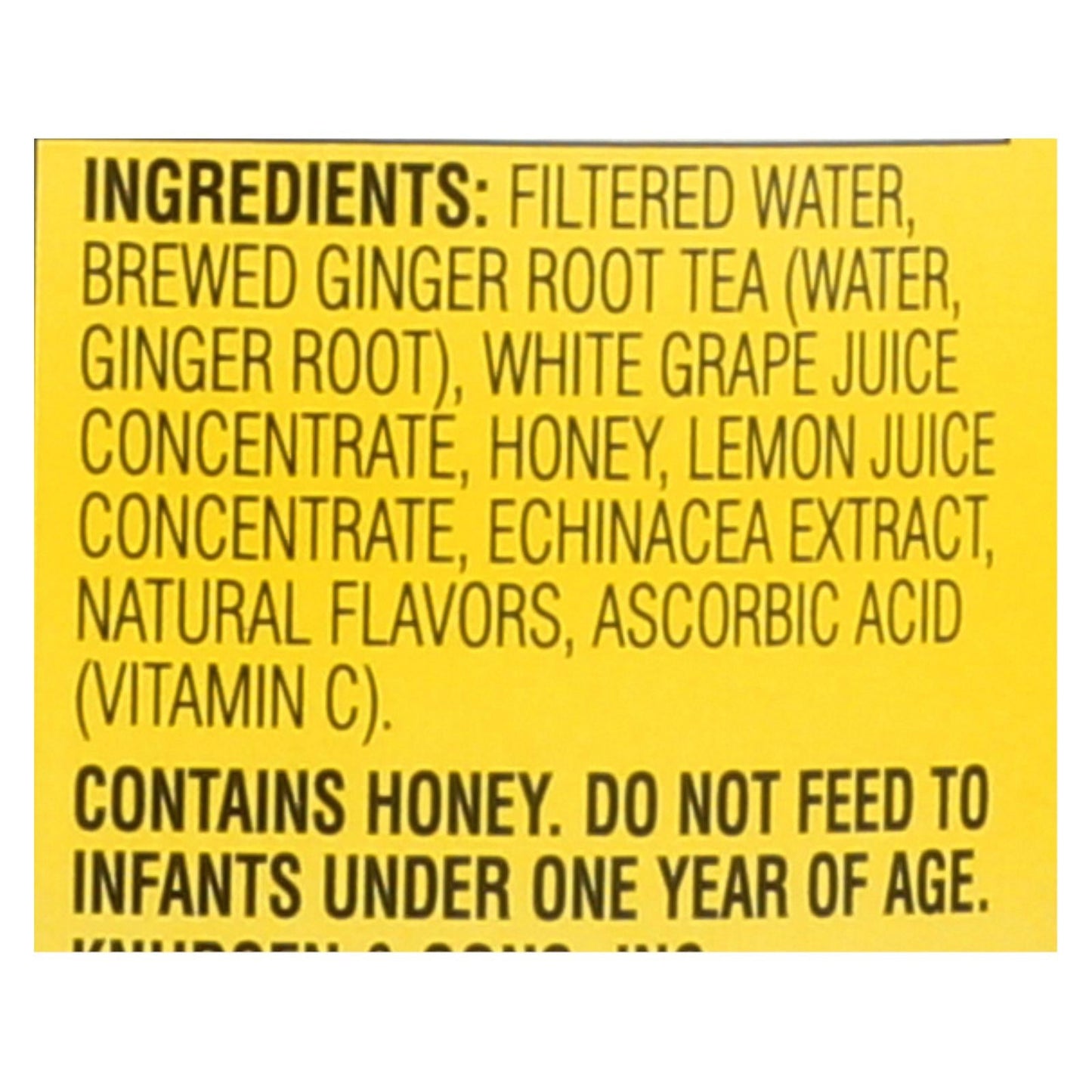 Rw Knudsen Lemon Ginger Echinacea Juice - Case of 6 - 32 FZ