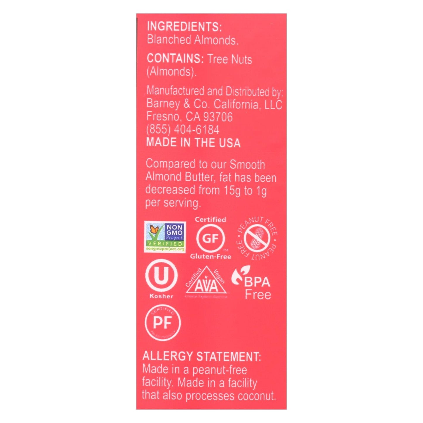 Barney Butter Powdered Almond Butter - Case of 6 - 8 OZ