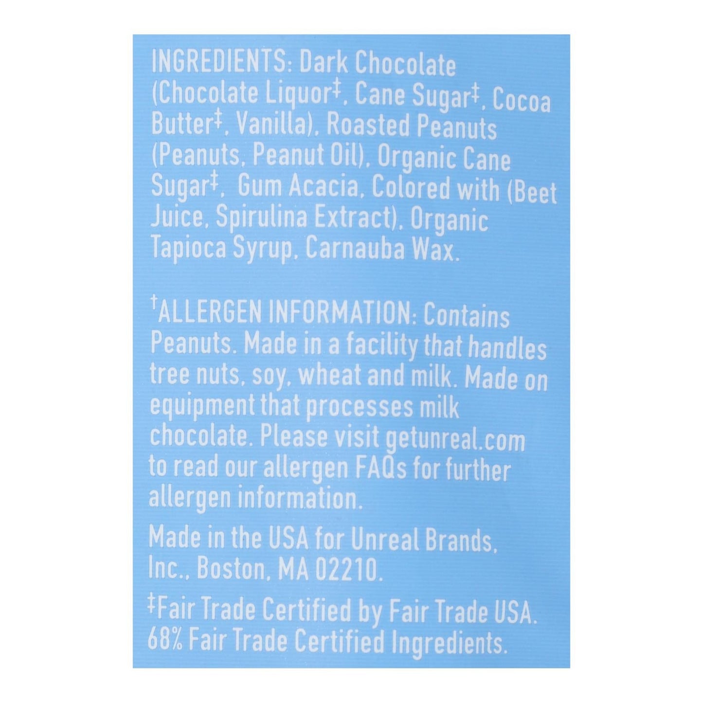 Unreal Dark Chocolate Peanut Gems - Case of 6 - 5 OZ