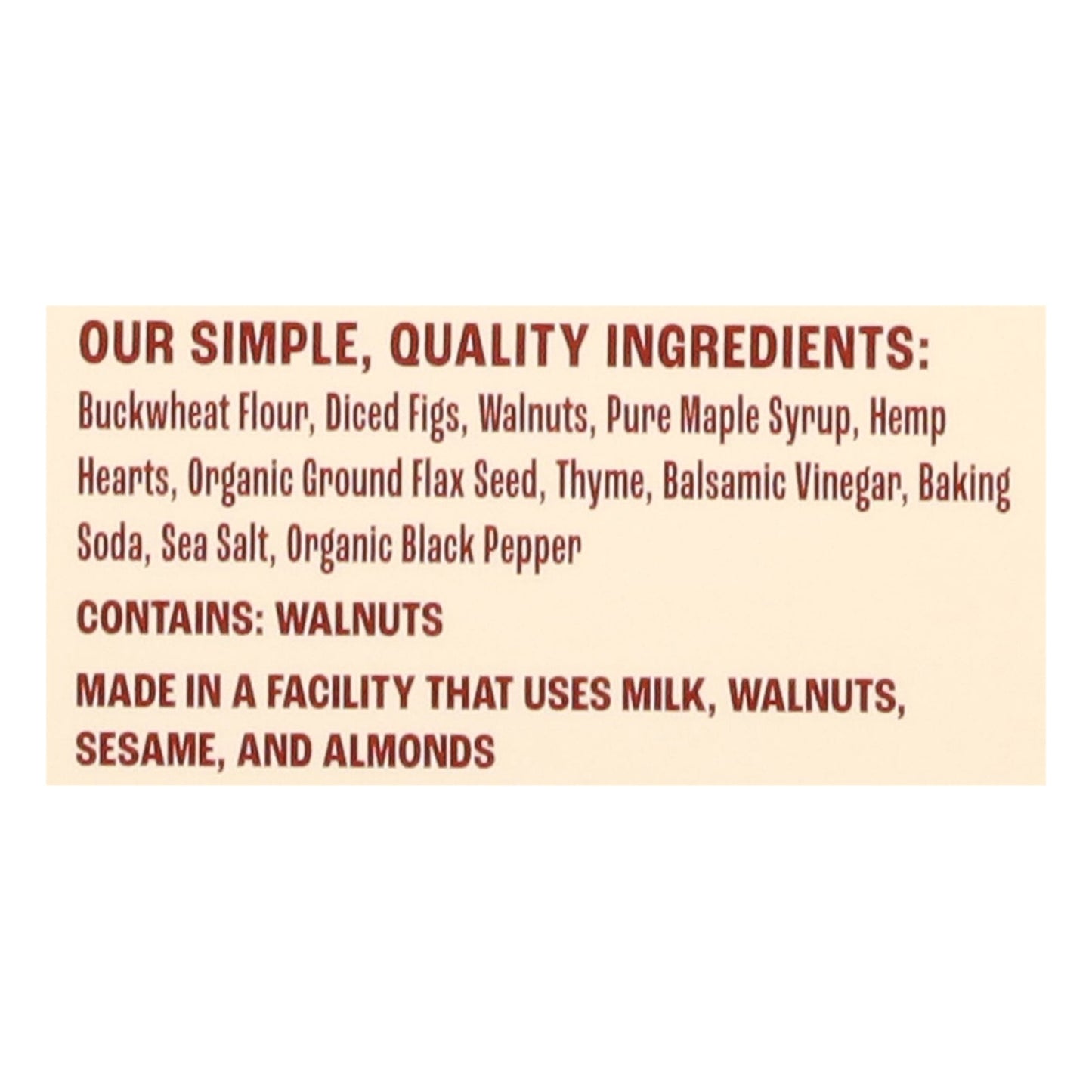 Buckwheat Crisps - Savory Fig Thyme - 10 Pack (4 OZ)