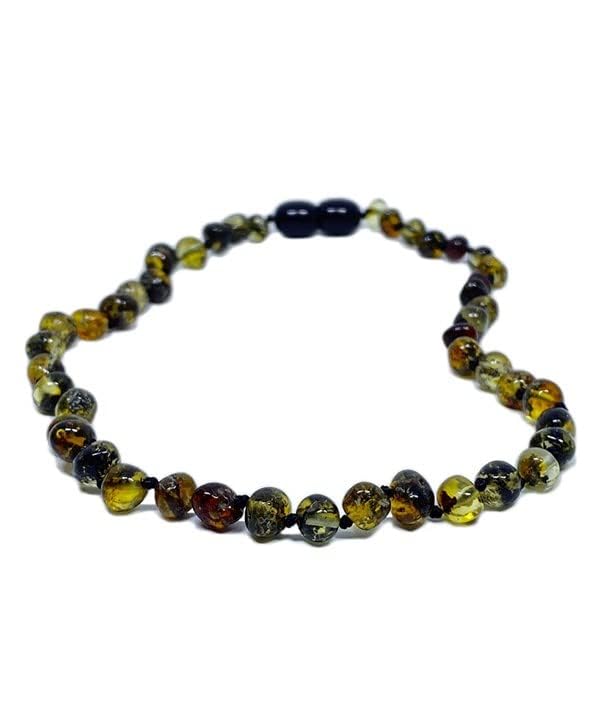 Antique Color Amber Necklace for Women - HandMade Baltic Jewelry for Adult - 18 inch - 100% Genuine Beads(Antique)