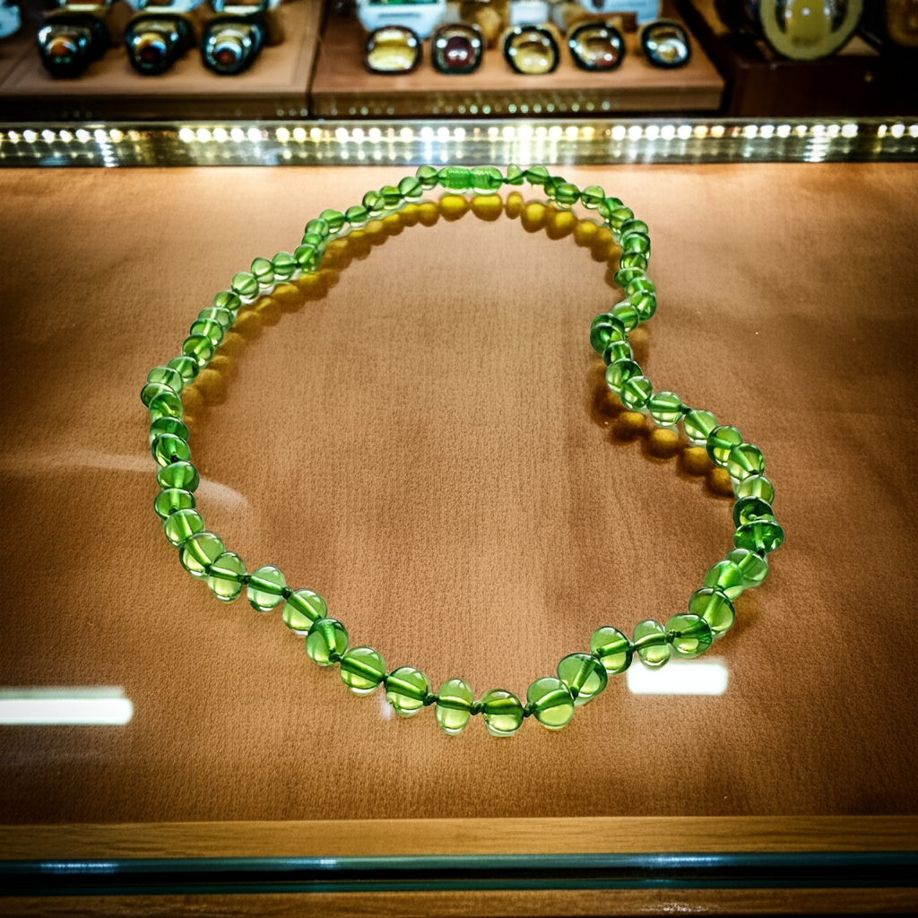 Amber Necklace for Women - HandMade Baltic Jewelry for Adult - 18 inch - 100% Genuine (Green)