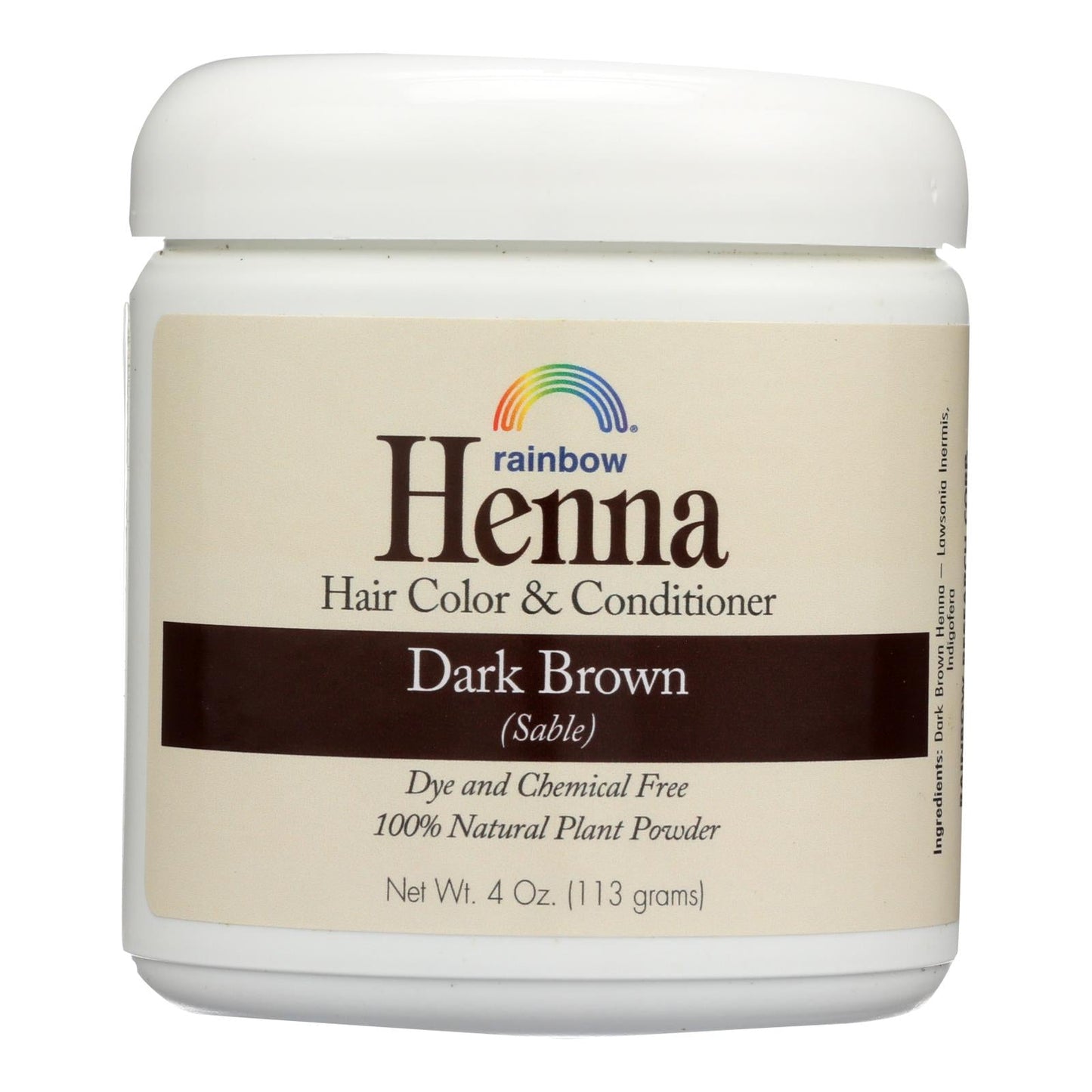 Rainbow Henna Hair Color & Conditioner Dark Brown - 4 Oz