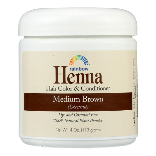 Rainbow Henna Hair Color & Conditioner Medium Brown 4 Oz