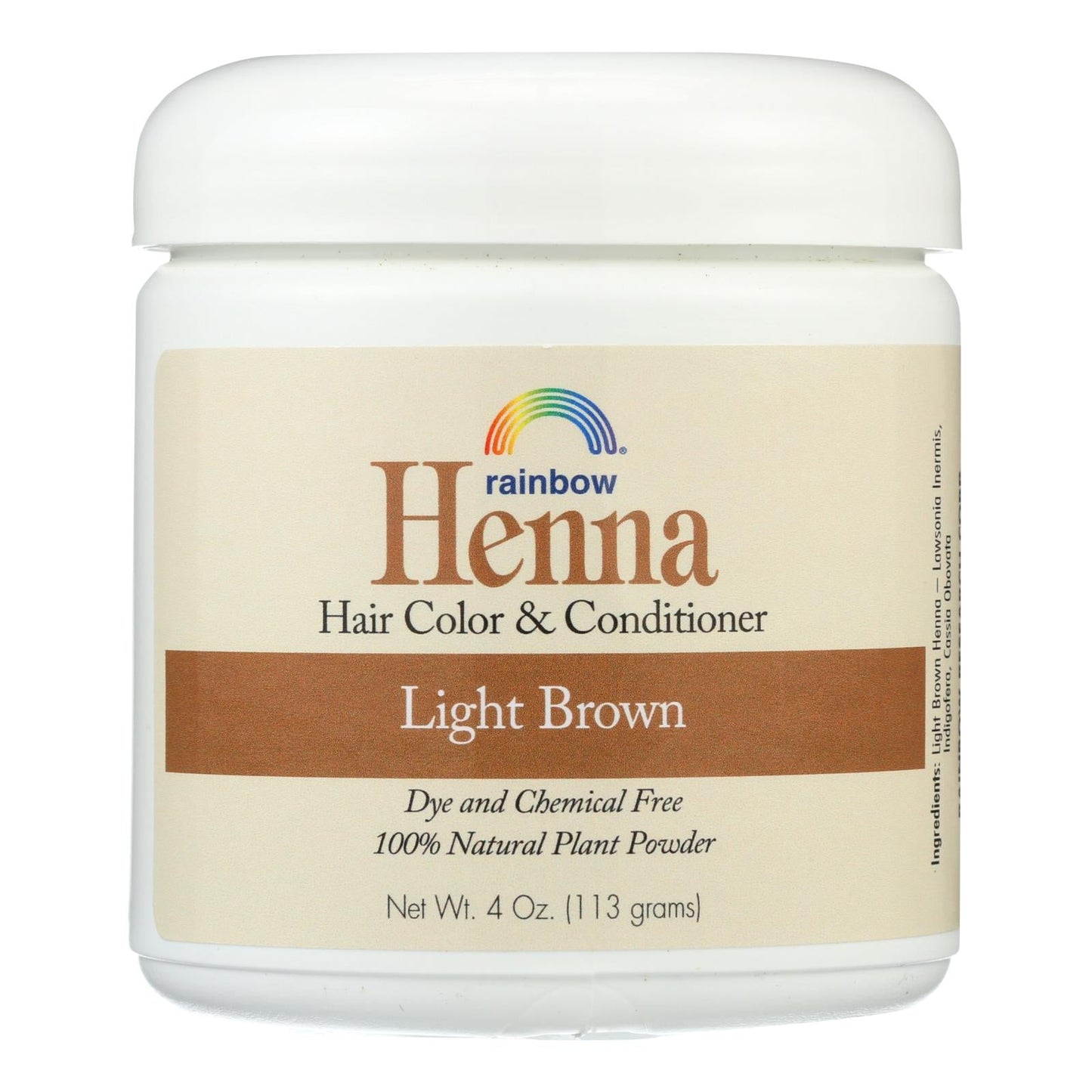 Rainbow Henna Hair Color & Conditioner, Light Brown 4 Oz