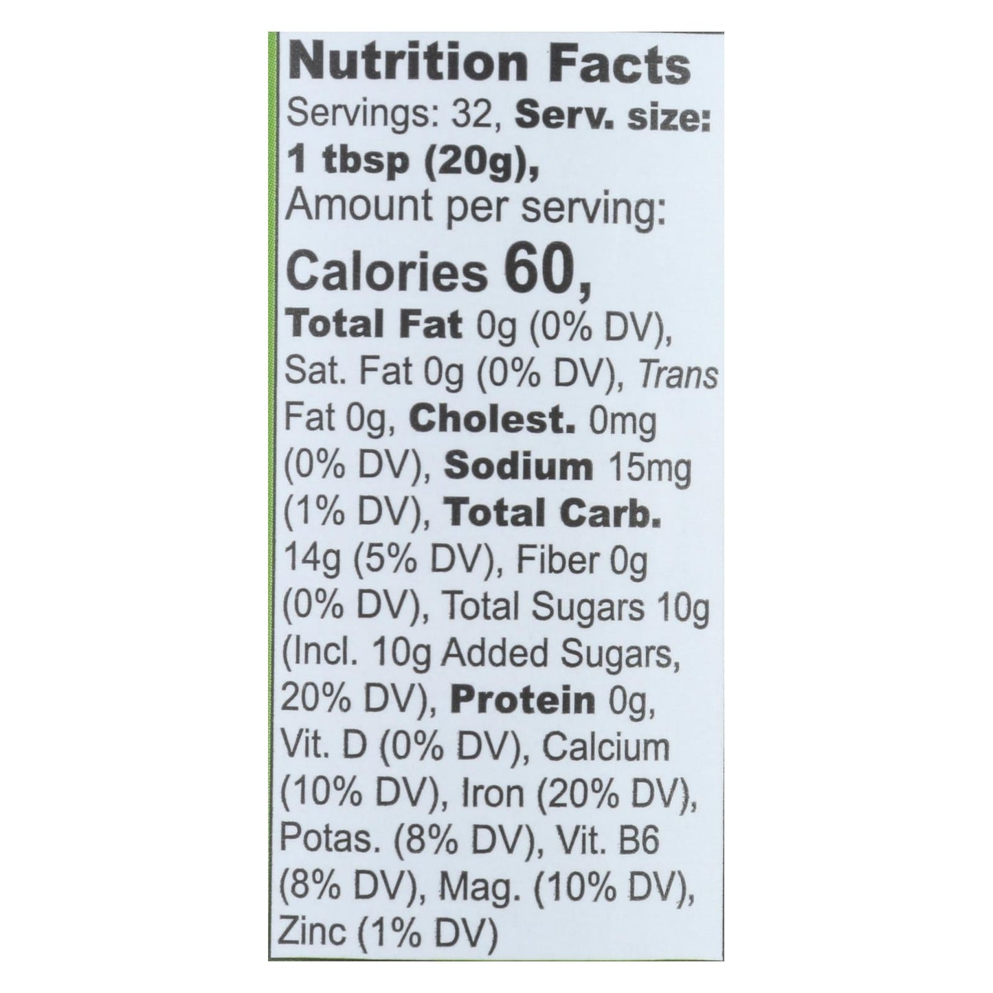 Organic Blackstrap Molasses, Unsulphured, 16oz, 12-Pack