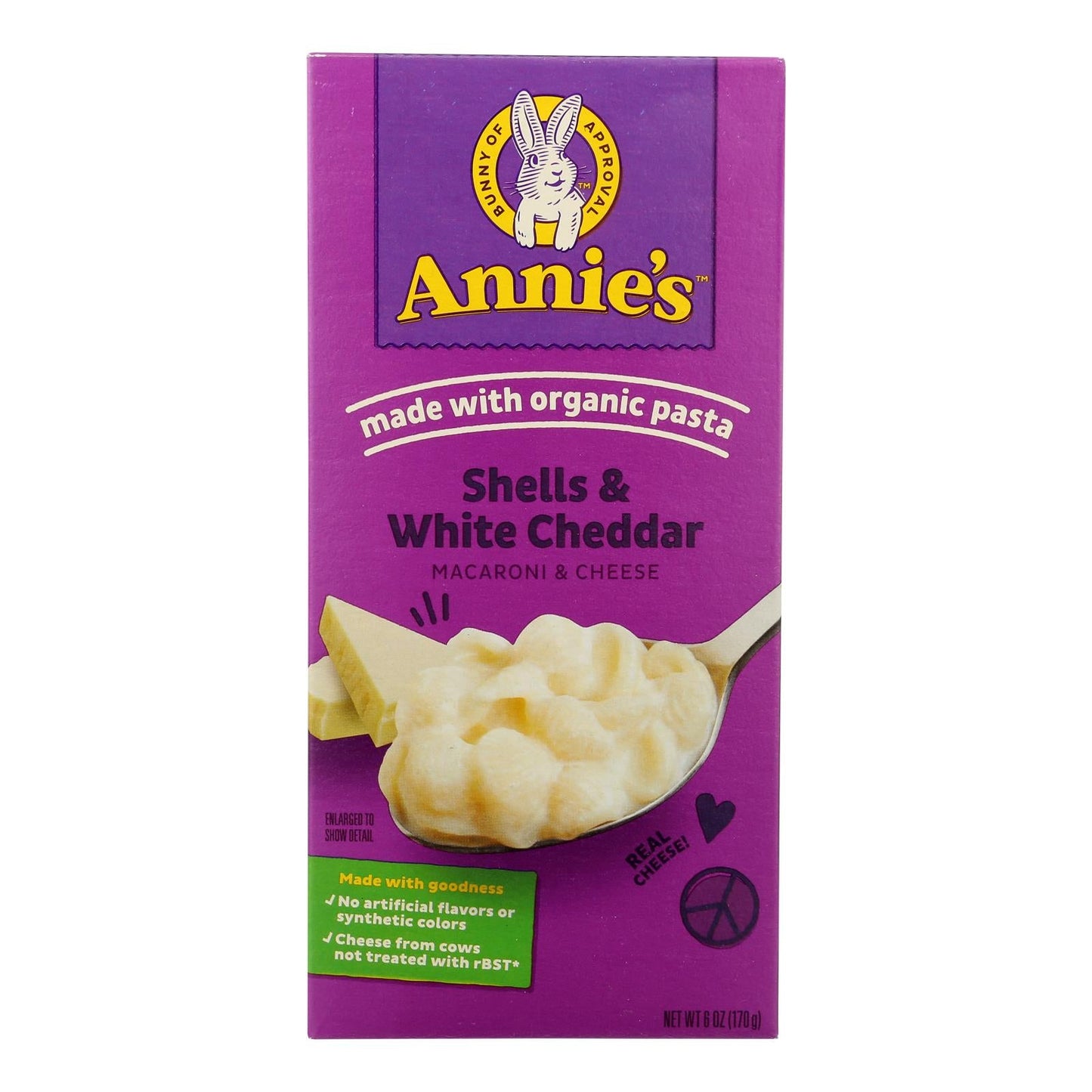 Annie's Shells & White Cheddar Mac & Cheese, 6oz, 12-Pack