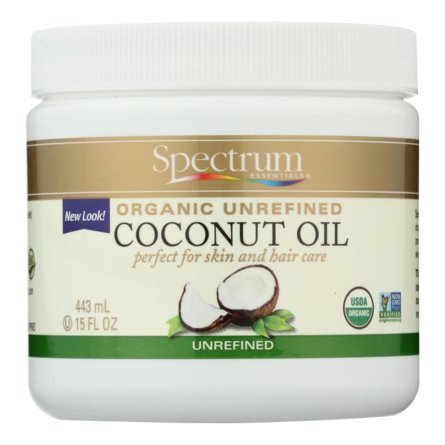 Spectrum Essentials Organic Coconut Oil - Unrefined - 15 Oz