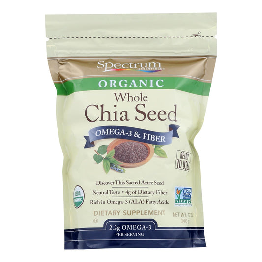 Spectrum Organic Chia Seeds - Omega-3 & Fiber, 12 Oz