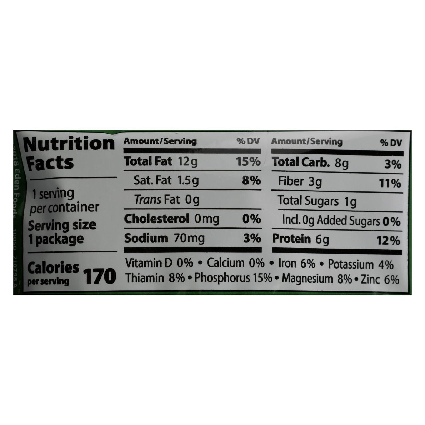 Eden Organic Pistachios - Shelled & Roasted - 1oz, 12 Pack