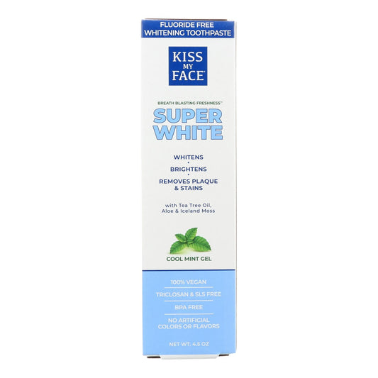 Kiss My Face Whitening Gel Toothpaste, Fluoride-Free 4.5 Oz