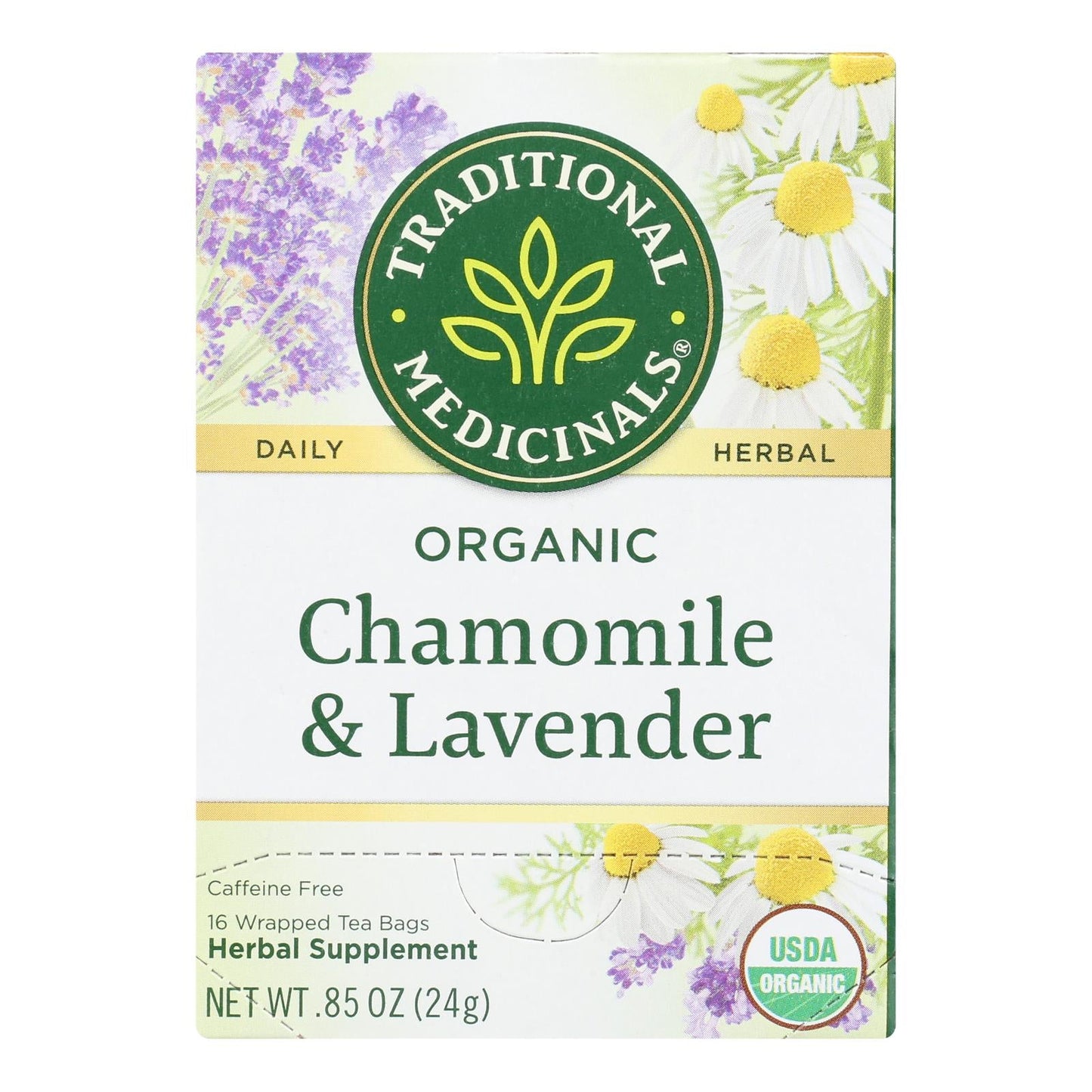 Organic Chamomile Lavender Tea, Caffeine-Free, 6 Boxes, 16 Bags