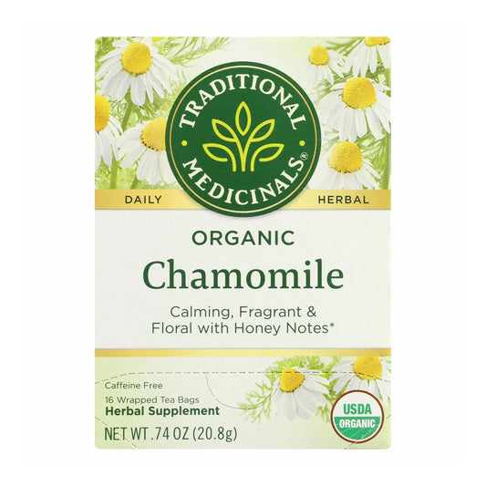 Organic Chamomile Herbal Tea, Caffeine-Free, 6-Pack, 16 Bags