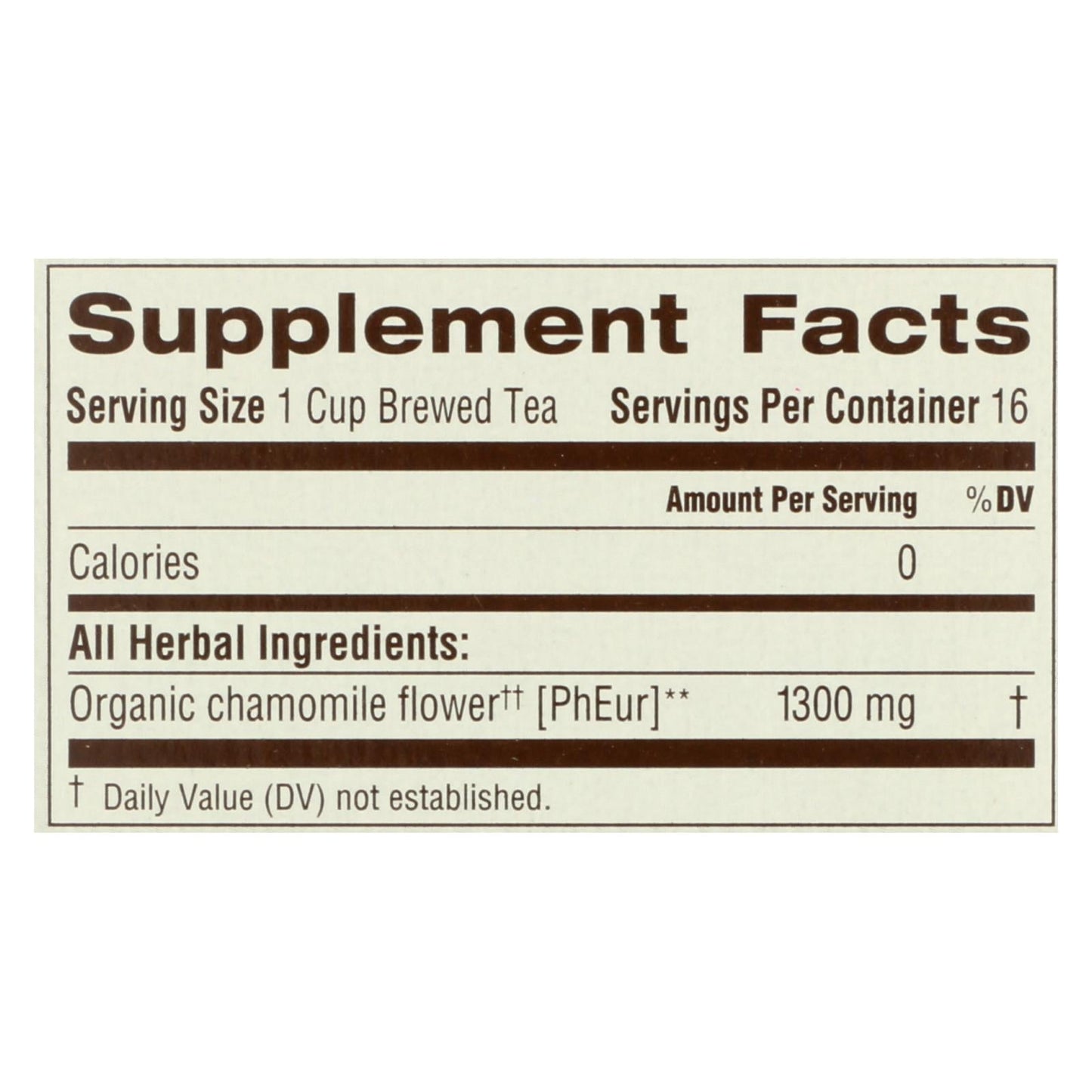 Organic Chamomile Herbal Tea, Caffeine-Free, 6-Pack, 16 Bags