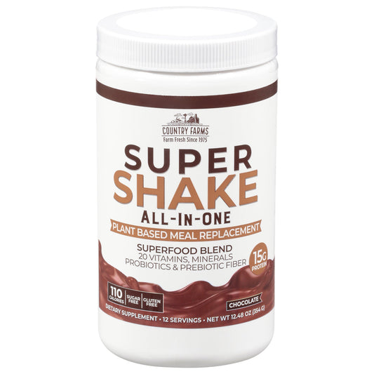 Country Farms Chocolate Super Shake Powder, 12.48 OZ