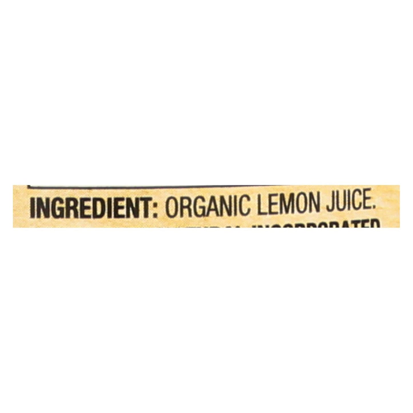 Santa Cruz 100% Organic Lemon Juice  - Case of 8 - 16 FZ