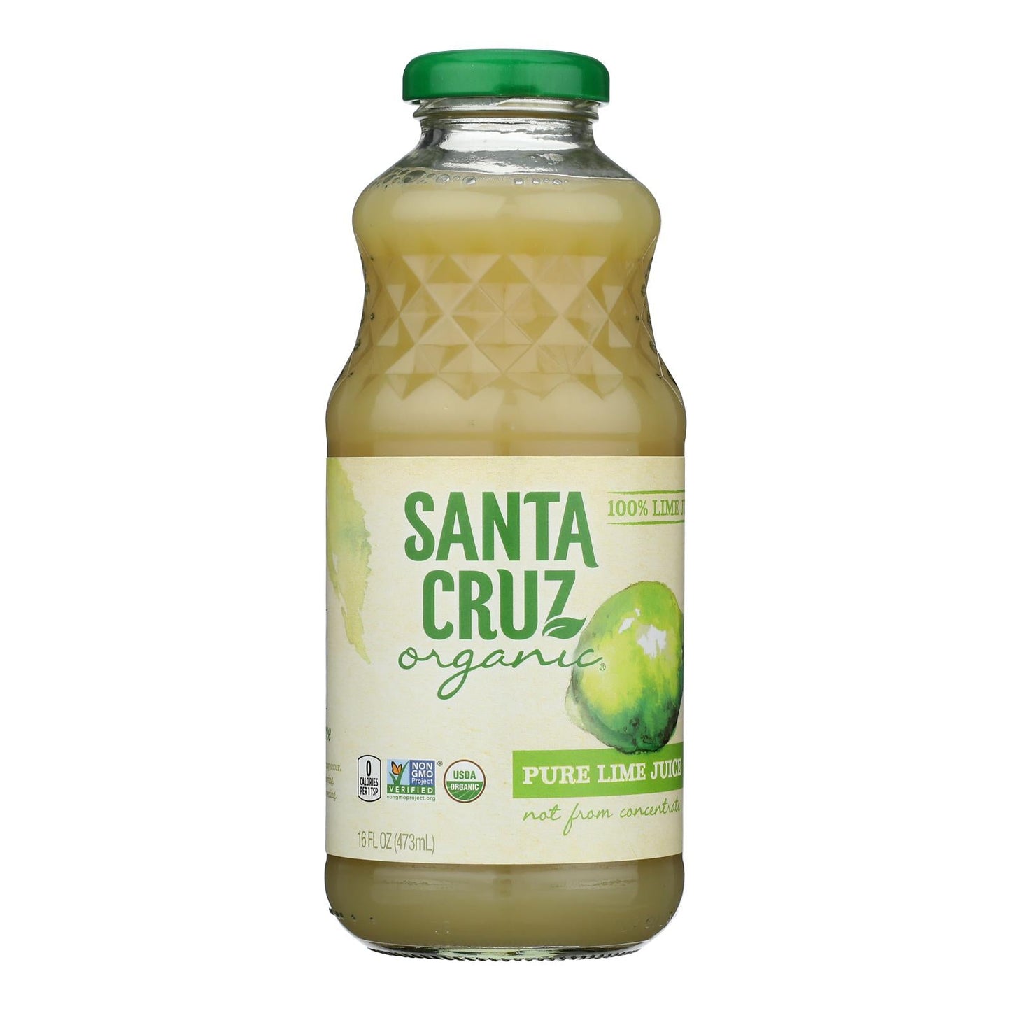 Santa Cruz 100% Organic Lime Juice  - Case of 8 - 16 FZ