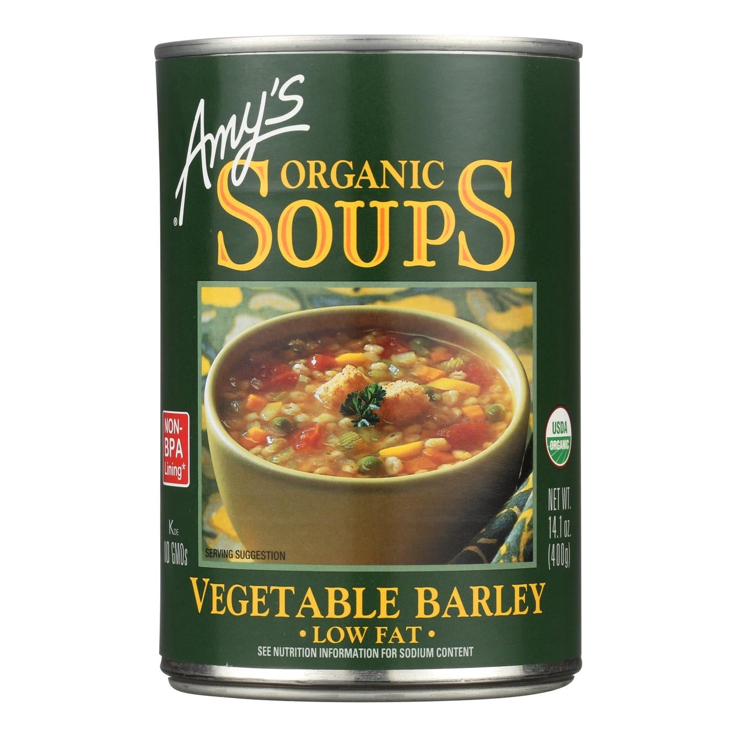 Amy's Organic Veggie Barley Soup, Low Fat, 12 Pack, 14.1 Oz