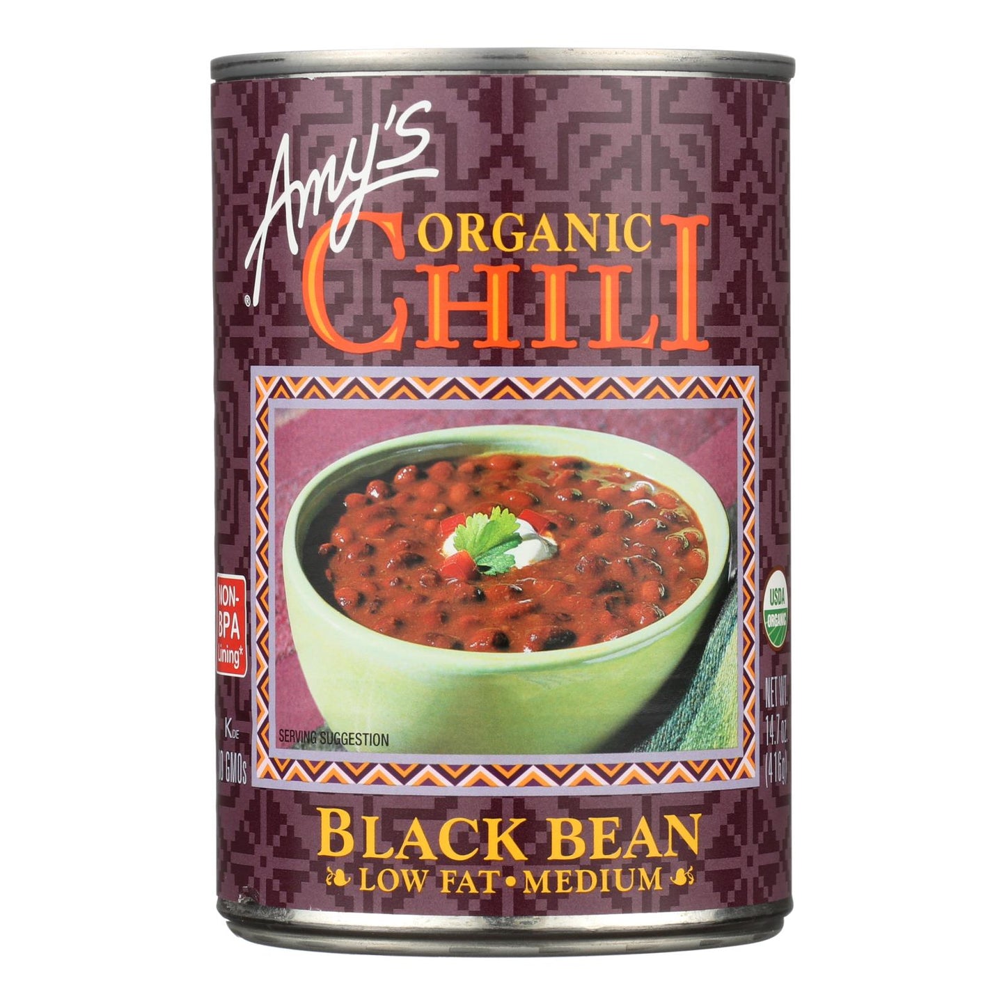 Amy's Organic Black Bean Chili, Medium, 12-Pack, 14.7 Oz