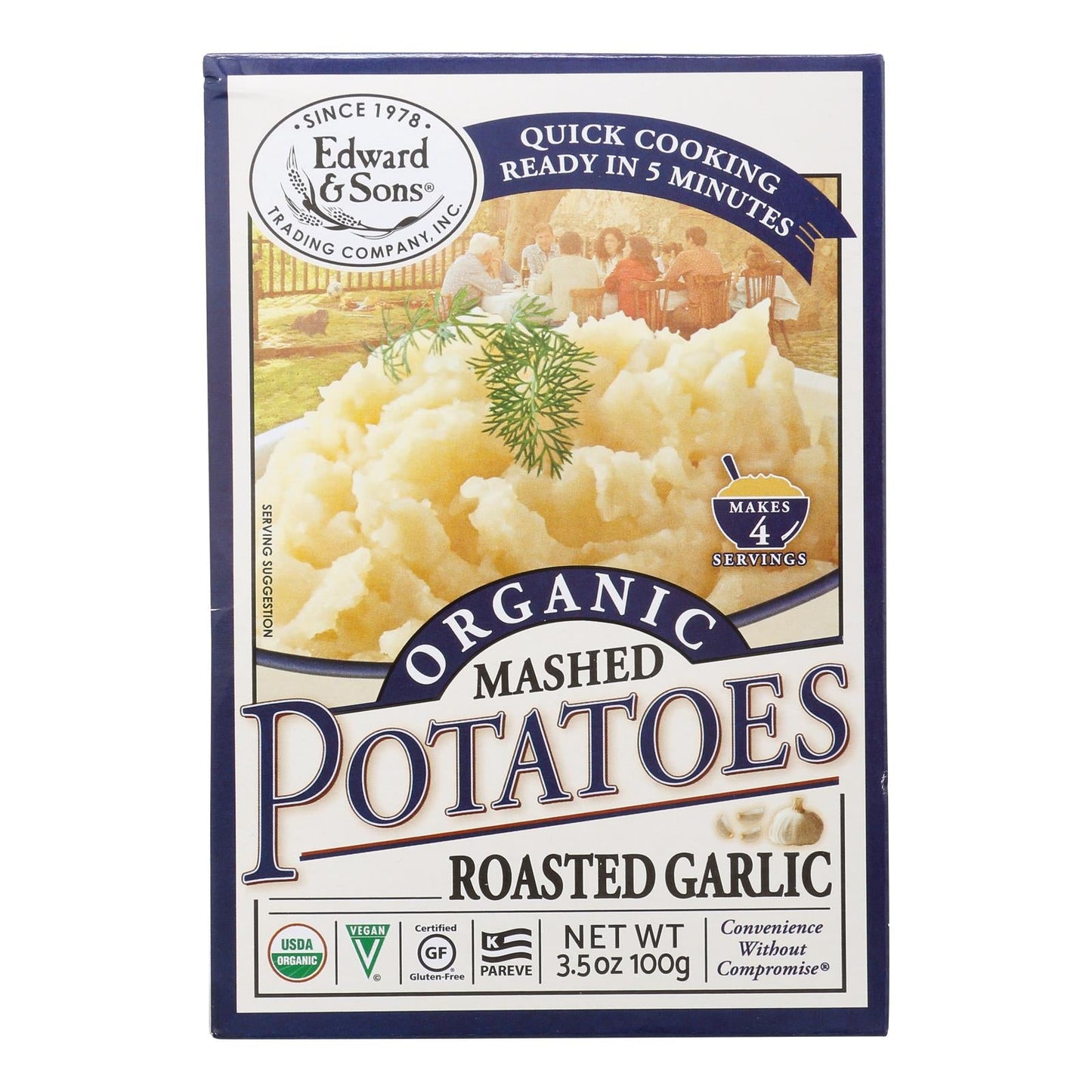 Edward & Sons Organic Roasted Garlic Mashed Potatoes 6-pk