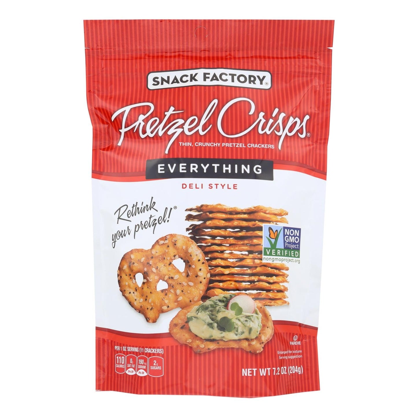 Everything Pretzel Crisps - Case of 12, 7.2 Oz