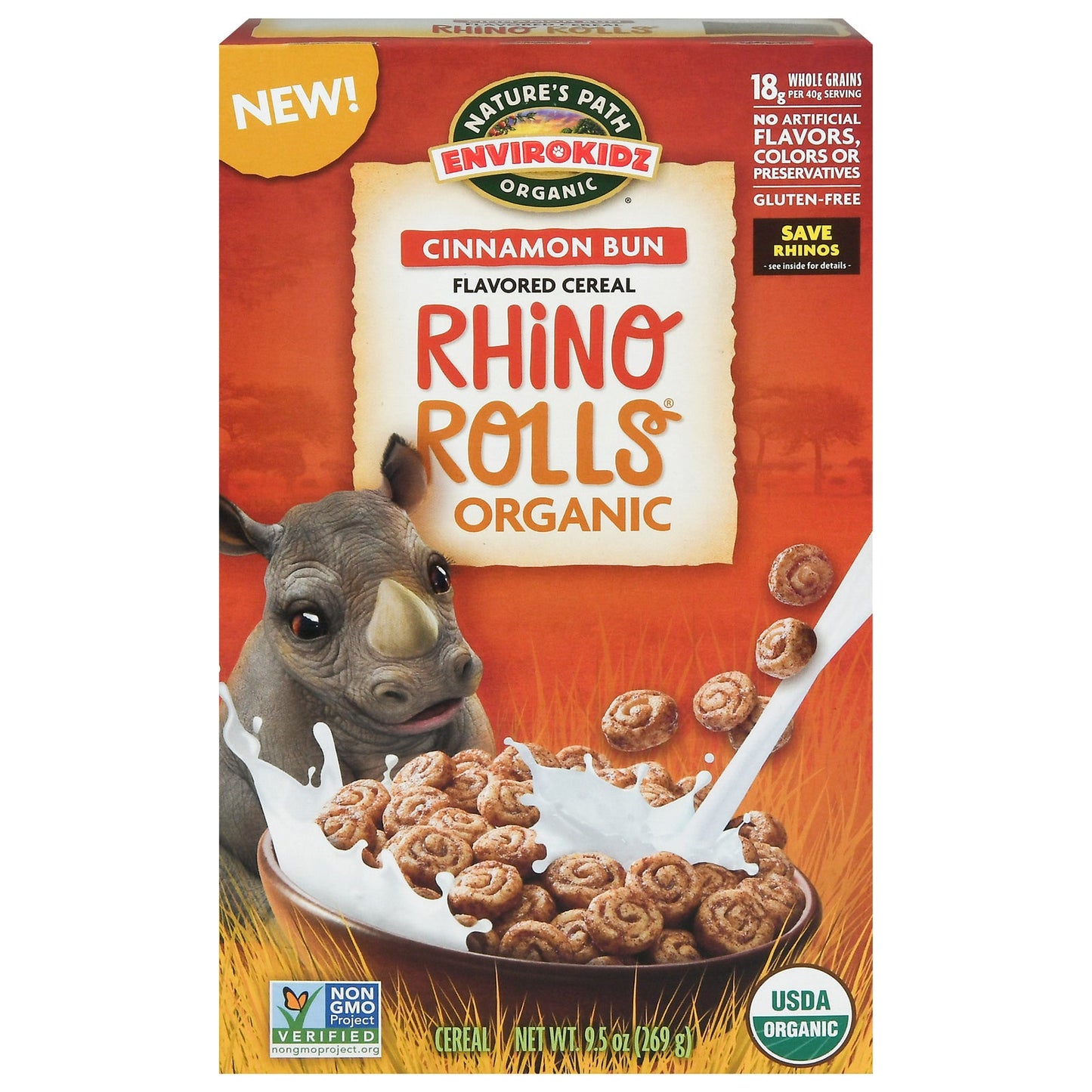 EnviroKidz Organic Rhino Rolls Cereal, 12 Pack (9.5 OZ)