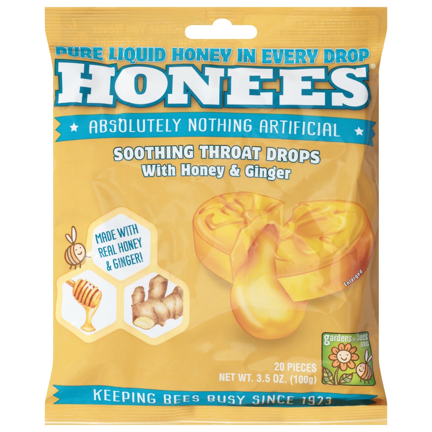 Honees - Drops Honey Ginger - EA of 1-3.5 OZ
