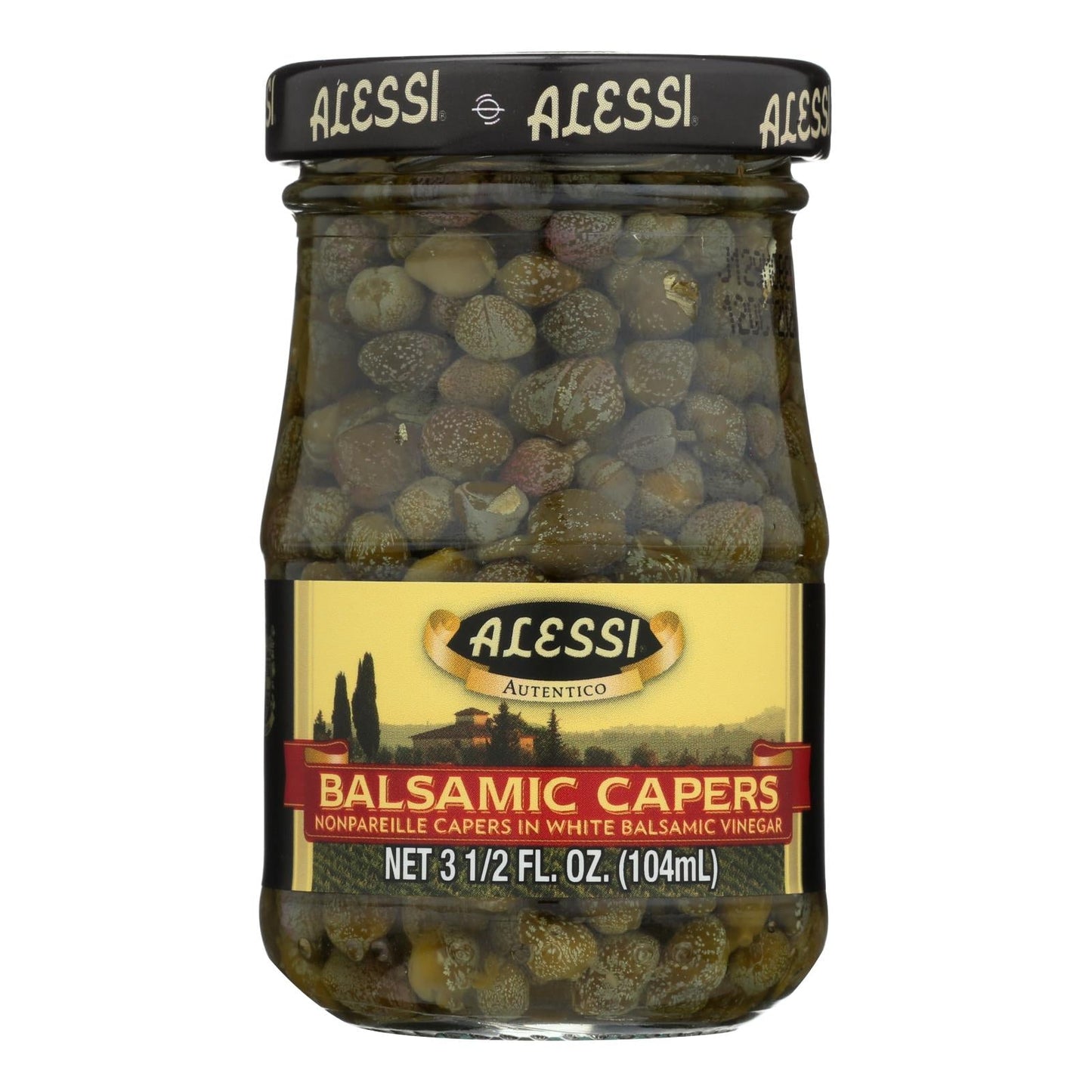 Alessi Capers in White Balsamic Vinegar, 3.5 Oz, 6-Pack
