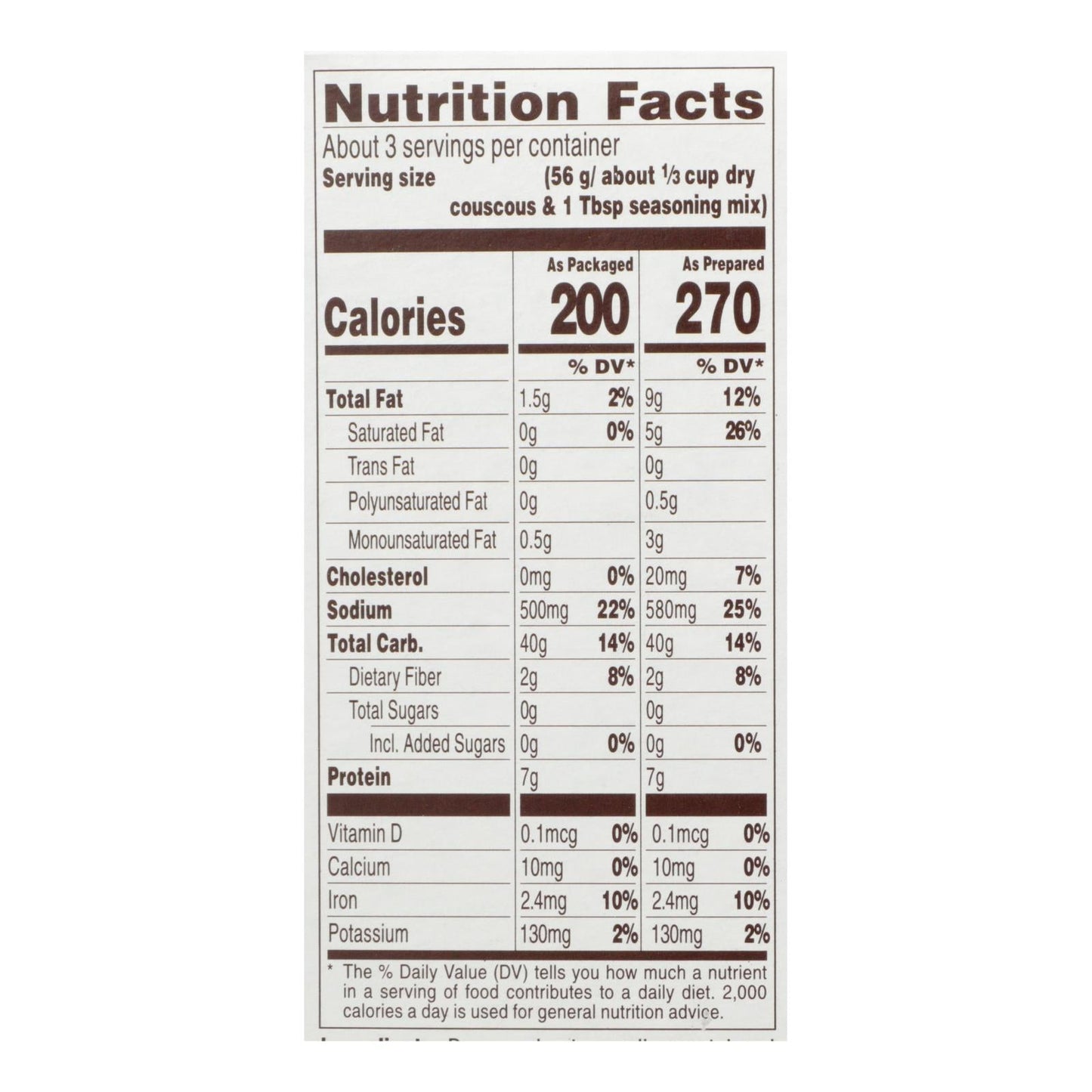 Near East Olive Oil & Garlic Couscous, Case of 12, 5.8 Oz