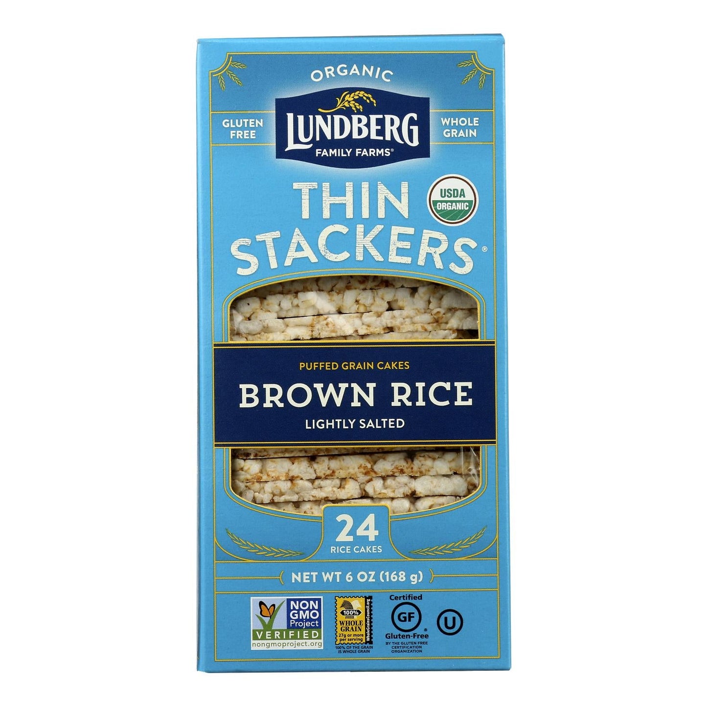 Lundberg Brown Rice Cakes - Thin Stackers, 6-Pack
