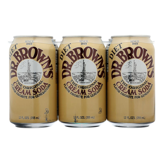 Dr. Brown's Original Diet Cream Soda, 4 Packs of 6/12 FZ