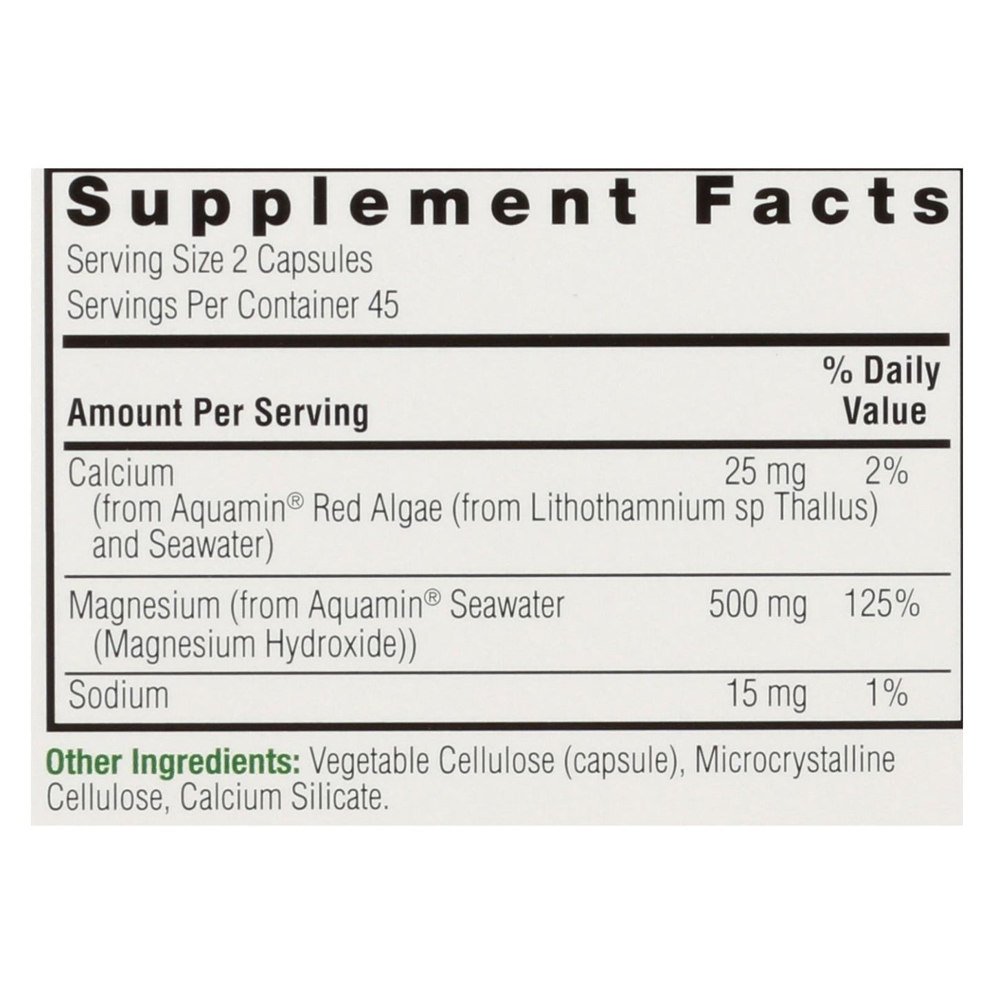 Nature's Answer Plant-Based Magnesium Supplement - 90 Caps