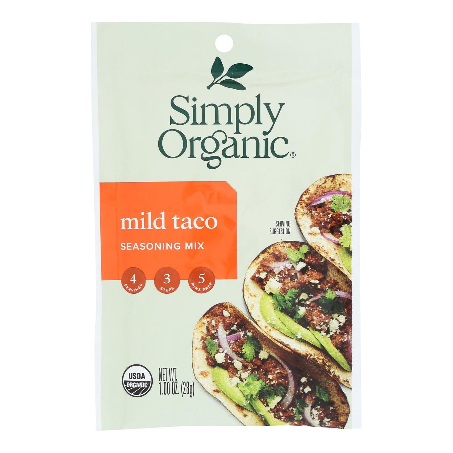 Simply Organic Mild Taco Seasoning Mix - Case Of 12 - 1 Oz.