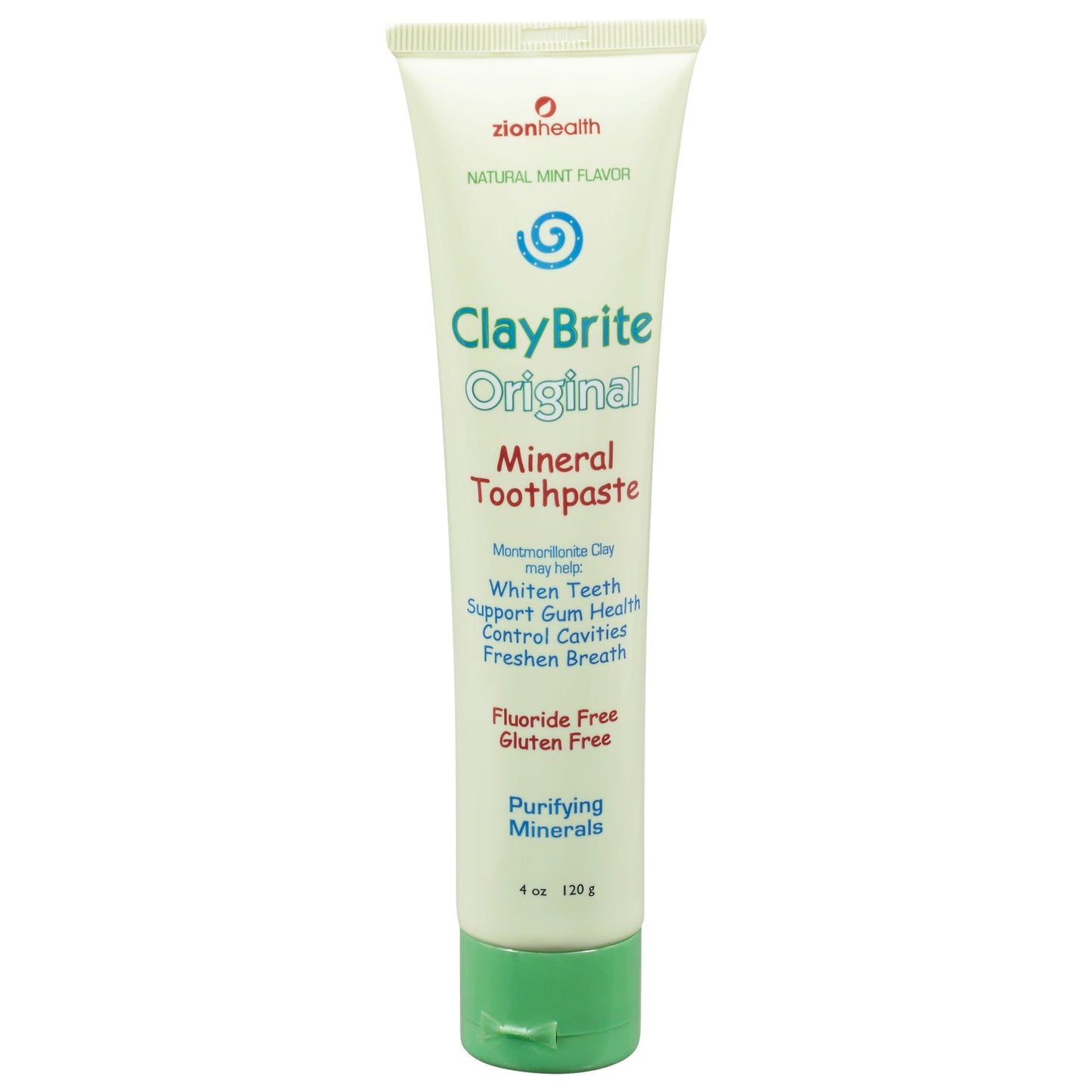 Zion Health Claybrite Natural Mint Toothpaste 3.2 Oz