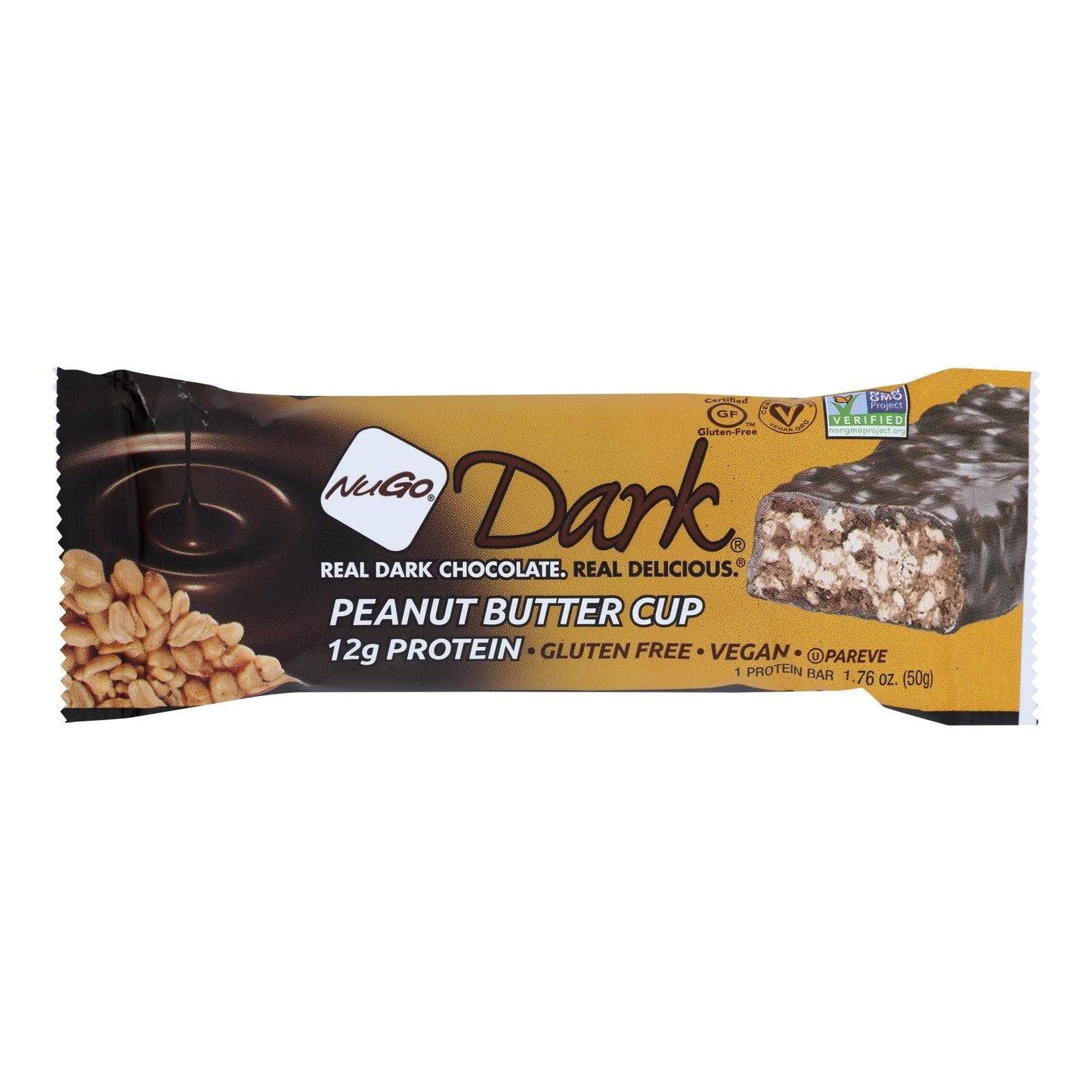 NuGo Dark Peanut Butter Cup Nutrition Bar, 1.76 oz, 12-Pack