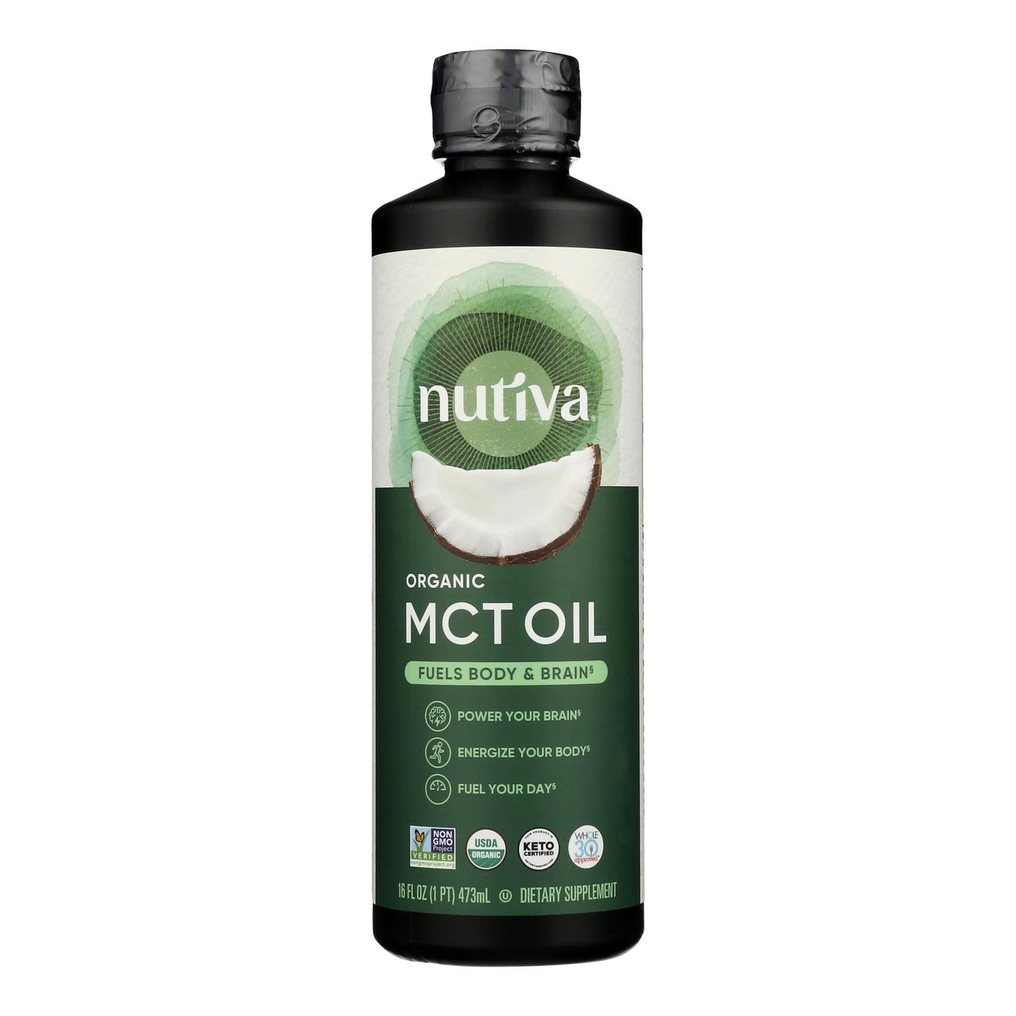 Nutiva Organic Unflavored MCT Oil from Coconut, 16 fl oz