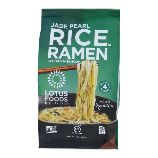 Lotus Foods Jade Pearl Rice Ramen with Miso, 2.8 Oz, 10-Pack