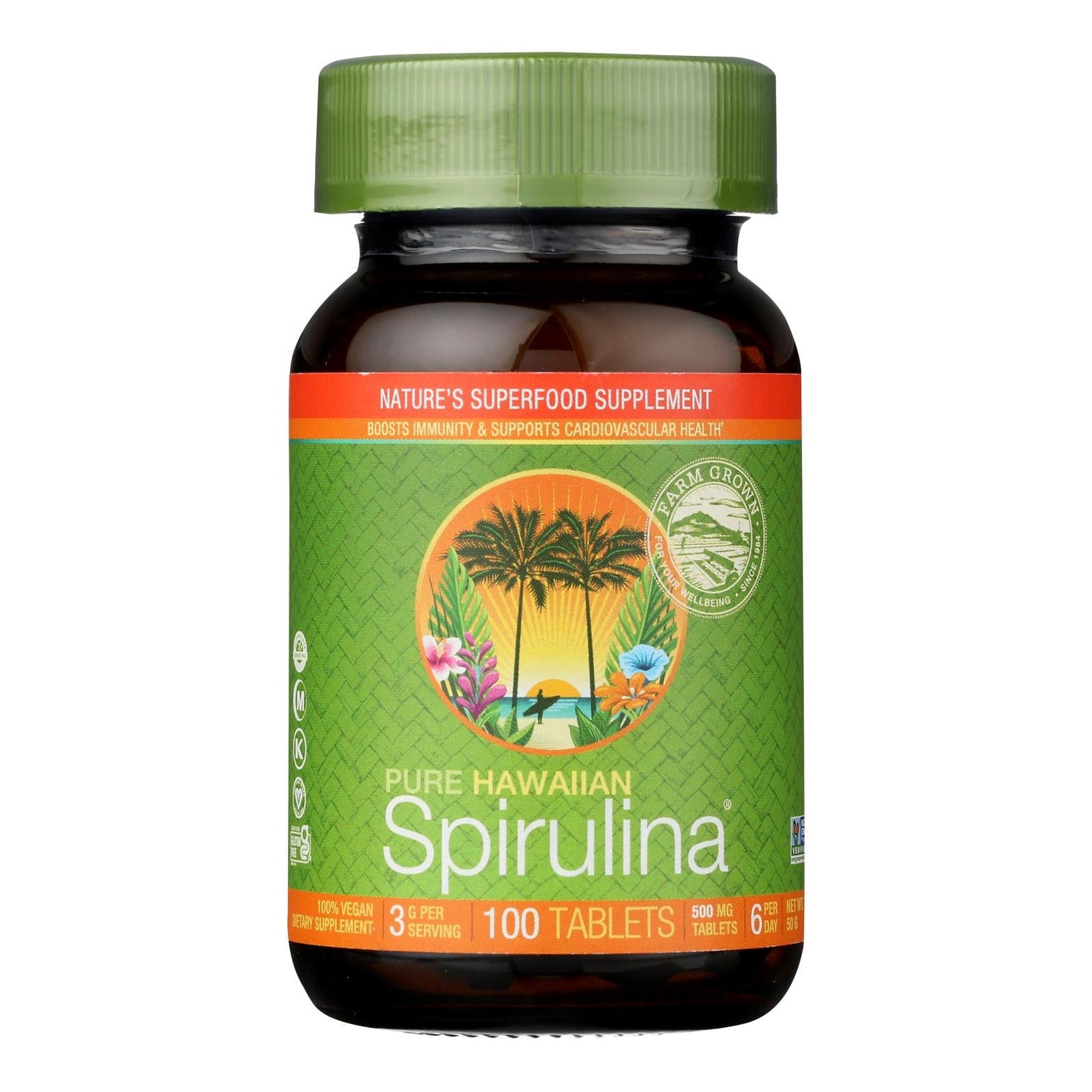 Hawaiian Spirulina 500mg - 100 Tablets by Nutrex Hawaii
