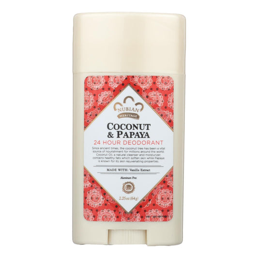 Nubian Heritage Coconut Papaya Deodorant 2.25 Oz