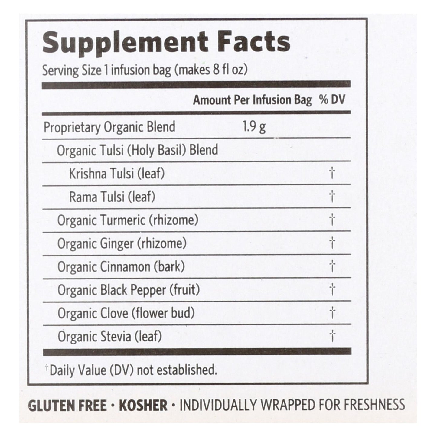 Organic India Tulsi Turmeric Ginger Tea, 18 Bags, 6-Pack