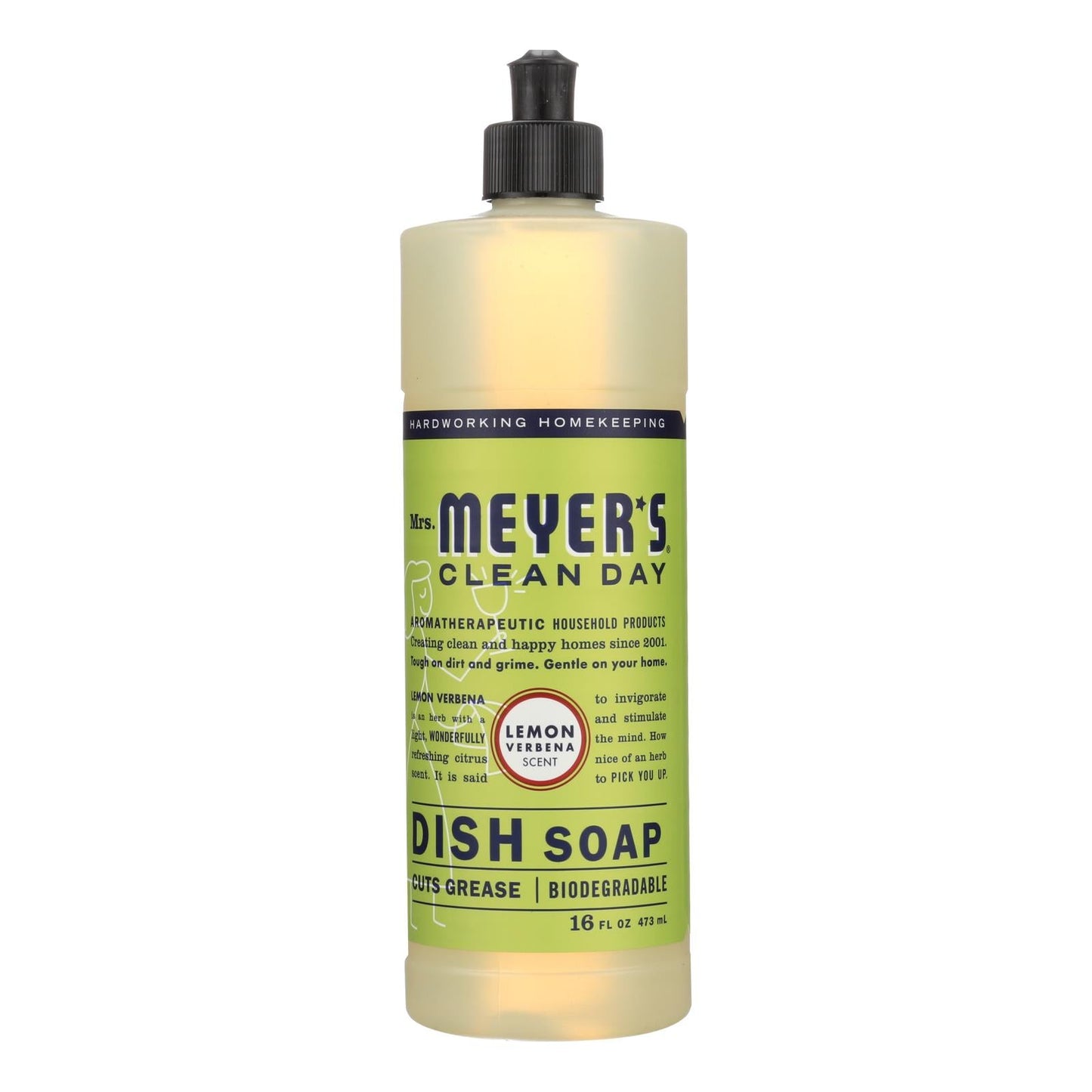 Mrs. Meyer's Lemon Verbena Dish Soap, 16 oz, Case of 6