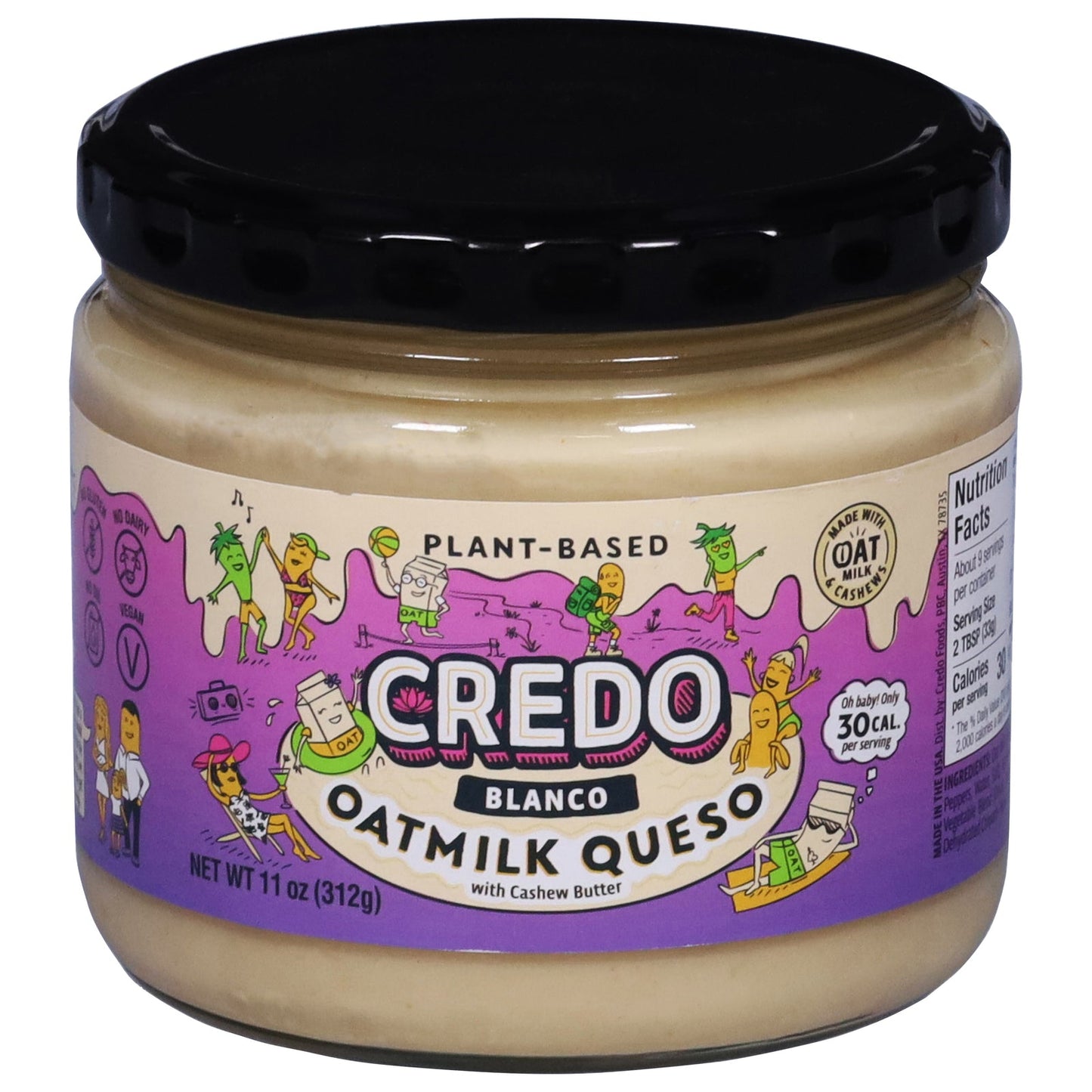 Credo Foods - Dip Df Oatmlk Queso Blnco - CS of 6-11 OZ