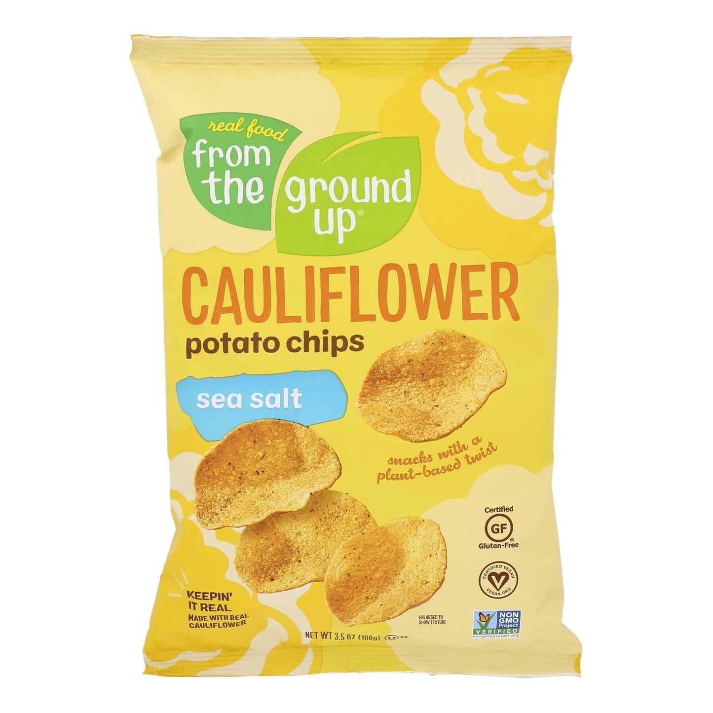 Cauliflower Chips Sea Salt - 12 Pack (3.5 Oz Each)