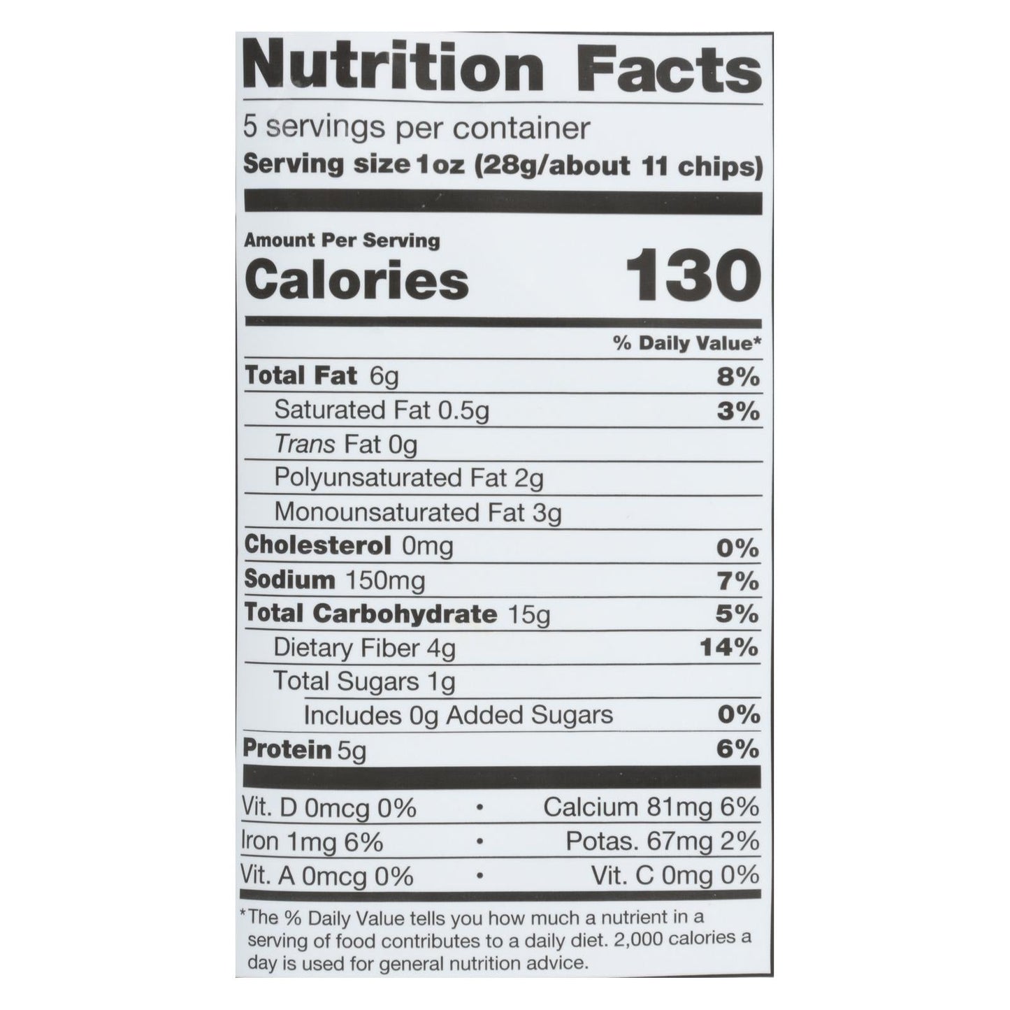 Beanitos White Bean Chips, Lime, 6-Pack, 5 Oz