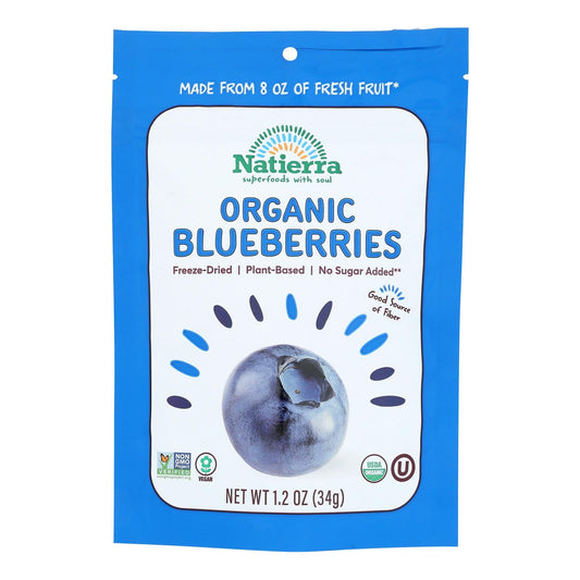 Natierra Organic Freeze-Dried Blueberries, 1.2 Oz, 12-Pack