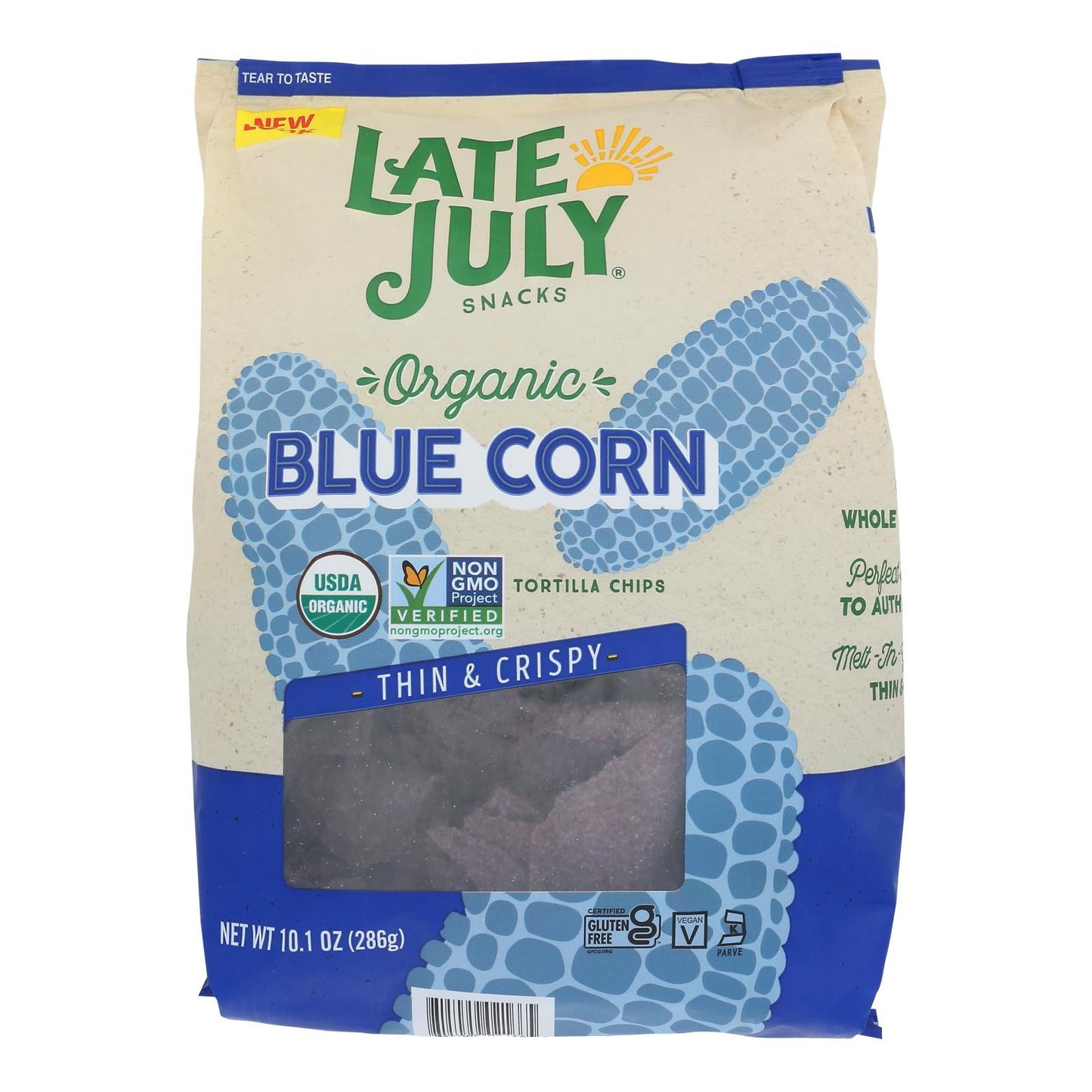 Late July Blue Sea Salt Tortilla Chips, 9-Pack, 10.1 Oz