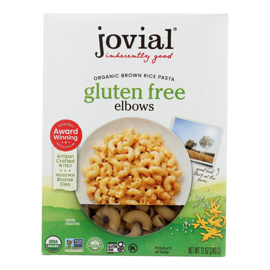 Jovial Gluten-Free Rice Elbow Pasta, Case of 12, 12 Oz