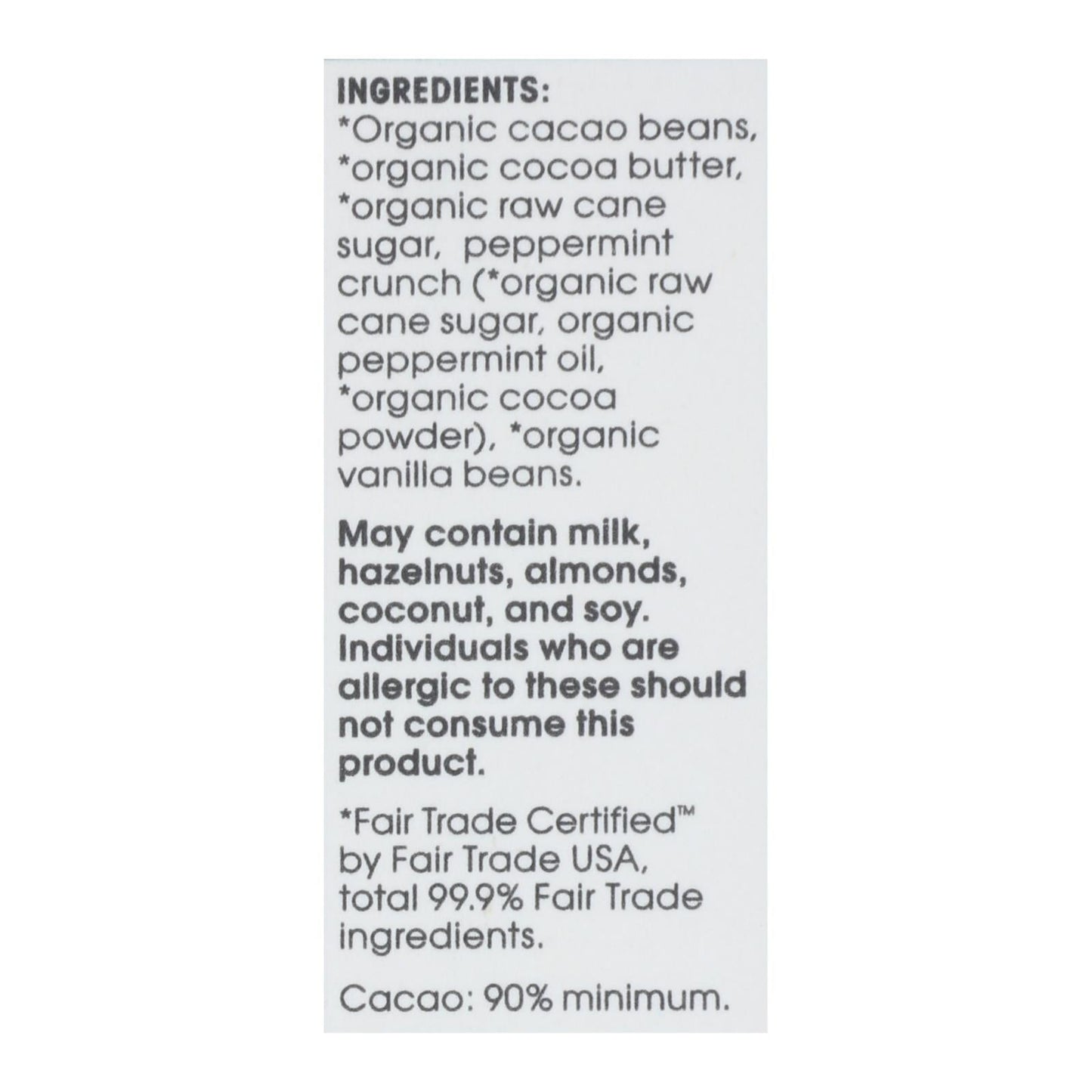 Alter Eco Dark Mint Crisp Chocolate - 12 Pack, 2.65 OZ Each